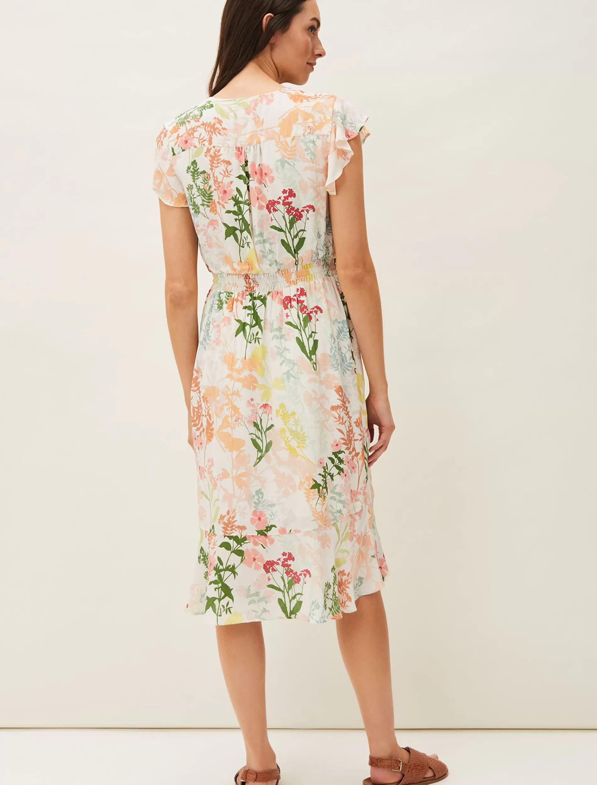 Phase Eight Remee Floral Shirt Dress Pink/Orange Hot