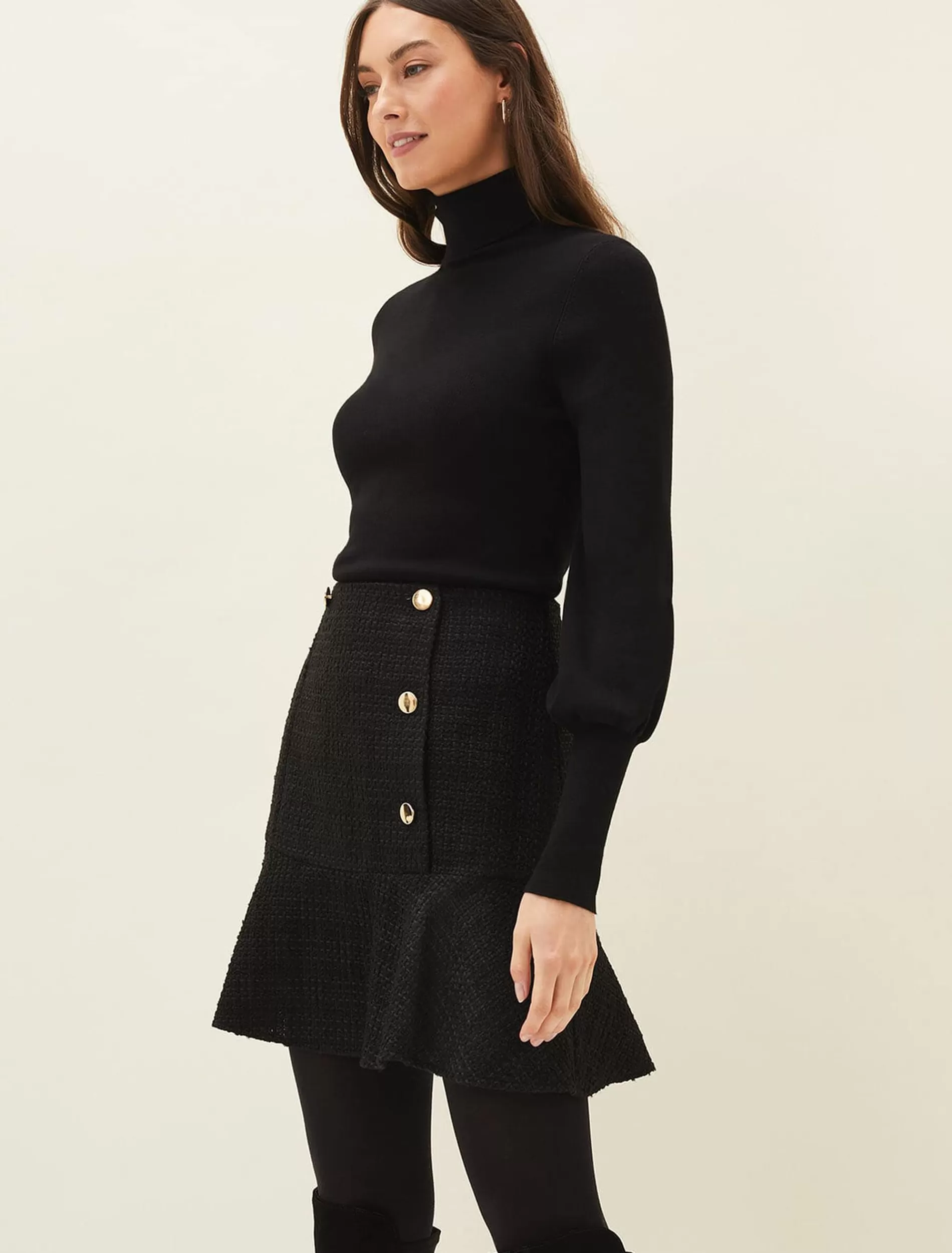 Phase Eight Ren Tweed Mini Skirt Black Fashion