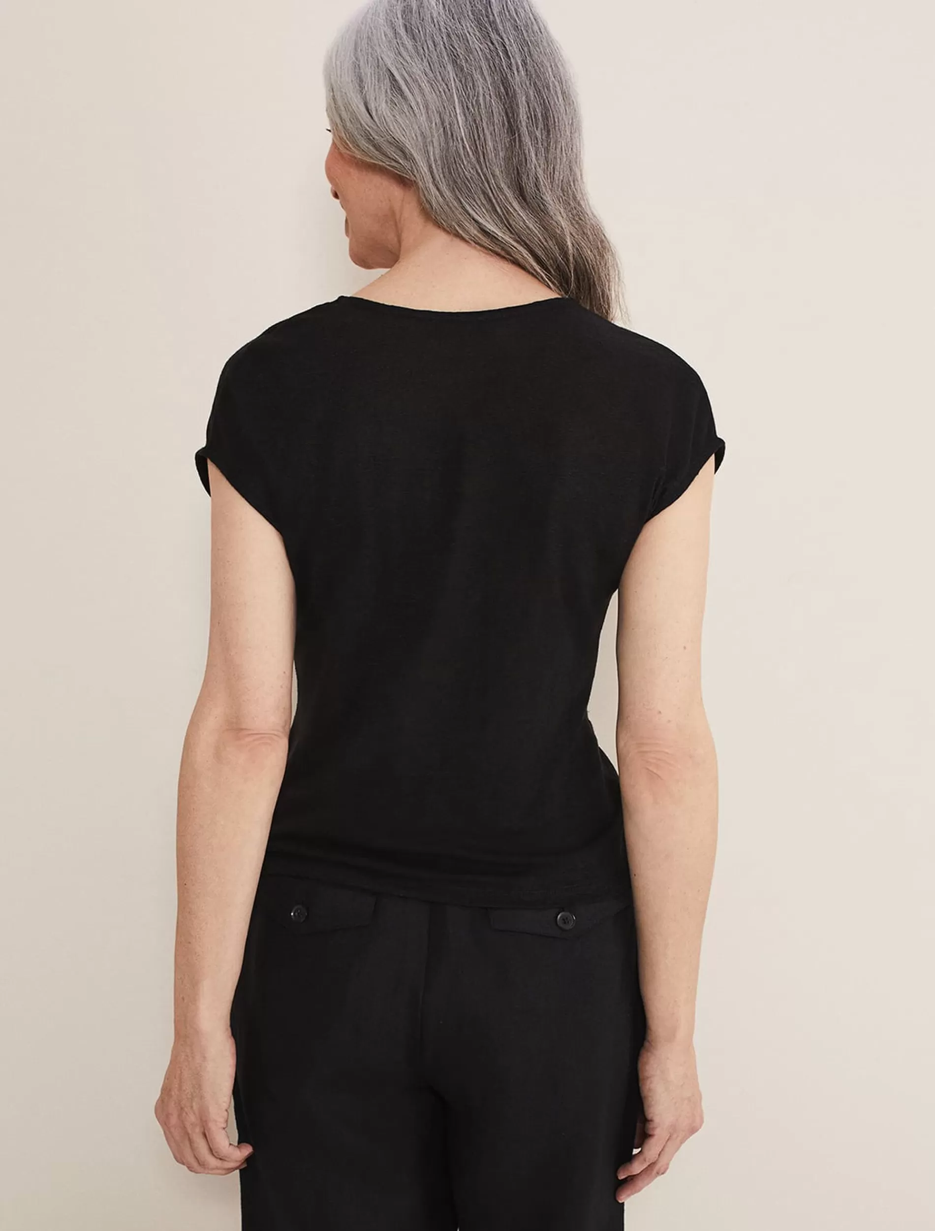 Phase Eight Reyna Linen Tie Front Top Black Outlet