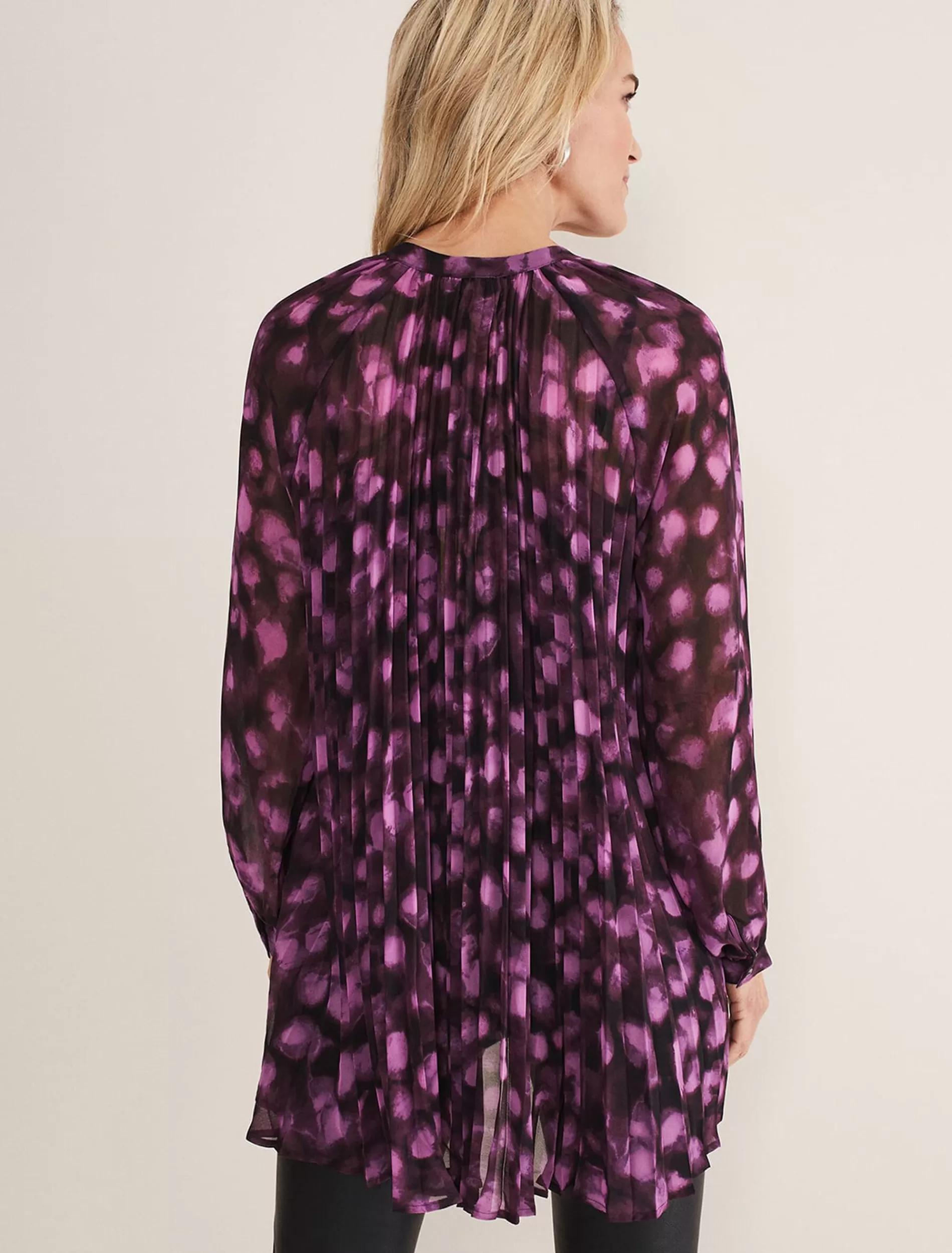 Phase Eight Rhian Chiffon Tunic Blouse Purple Shop