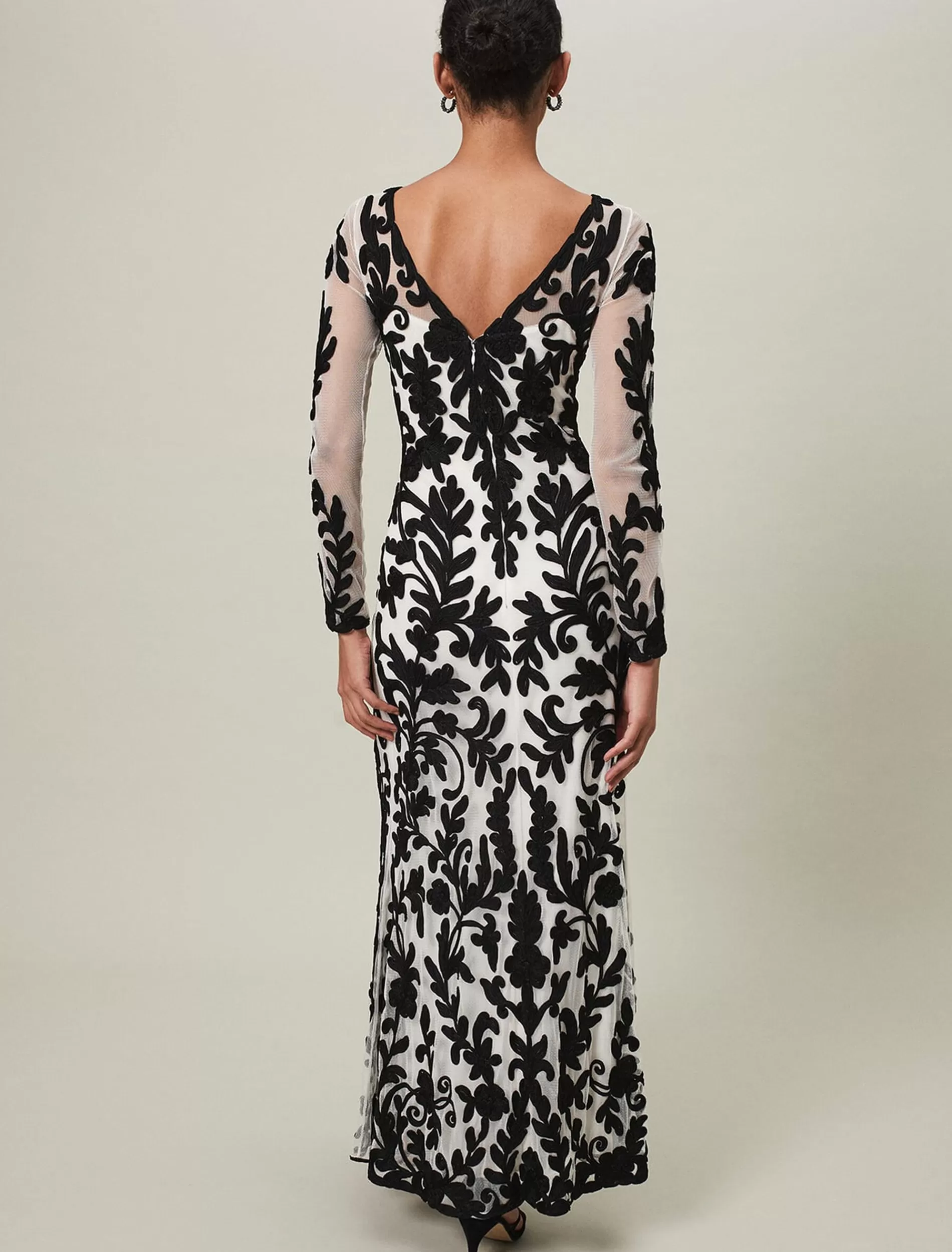 Phase Eight Ria Tapework Dress Black/White New