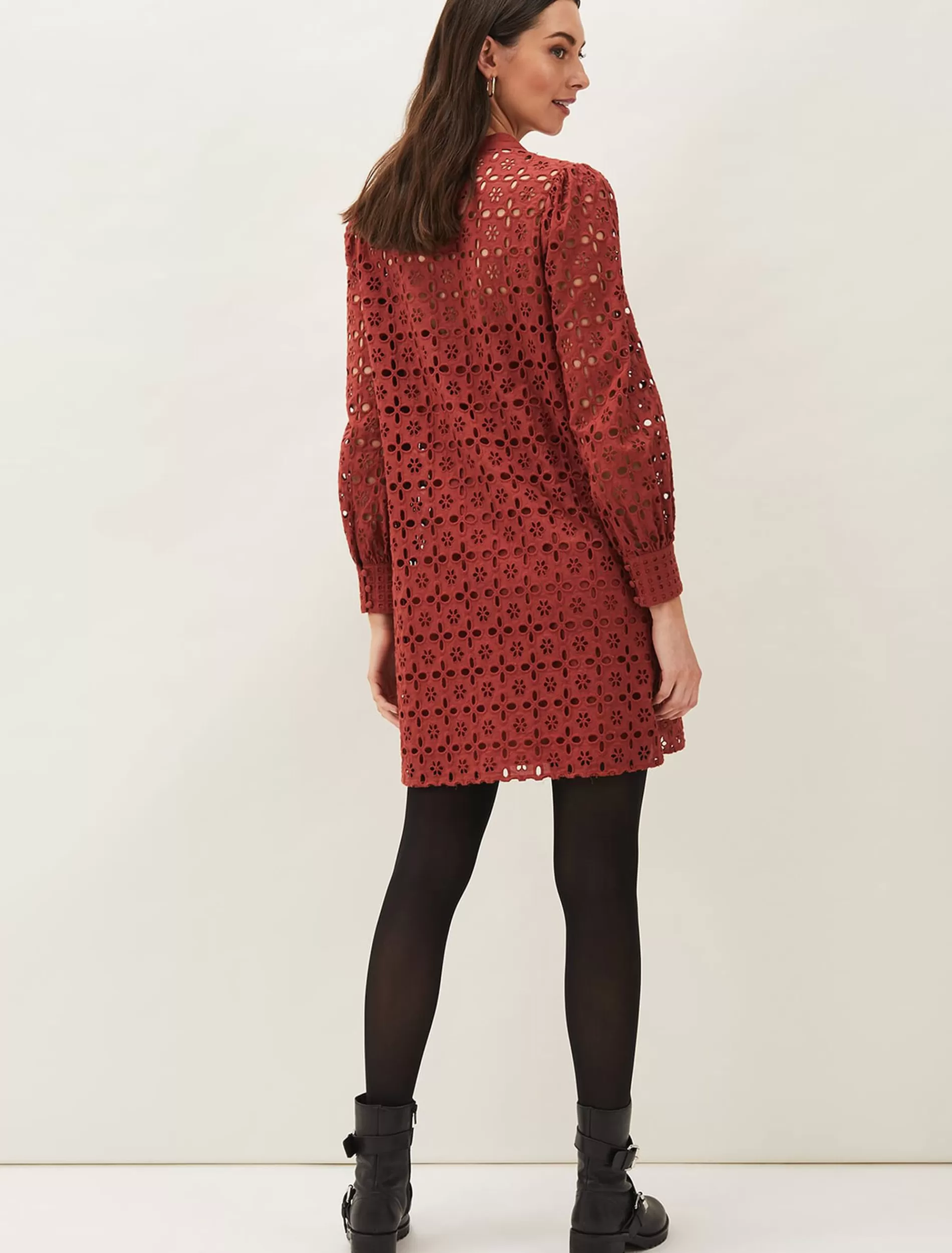 Phase Eight Rihanna Broderie Tunic Dress Spice Outlet