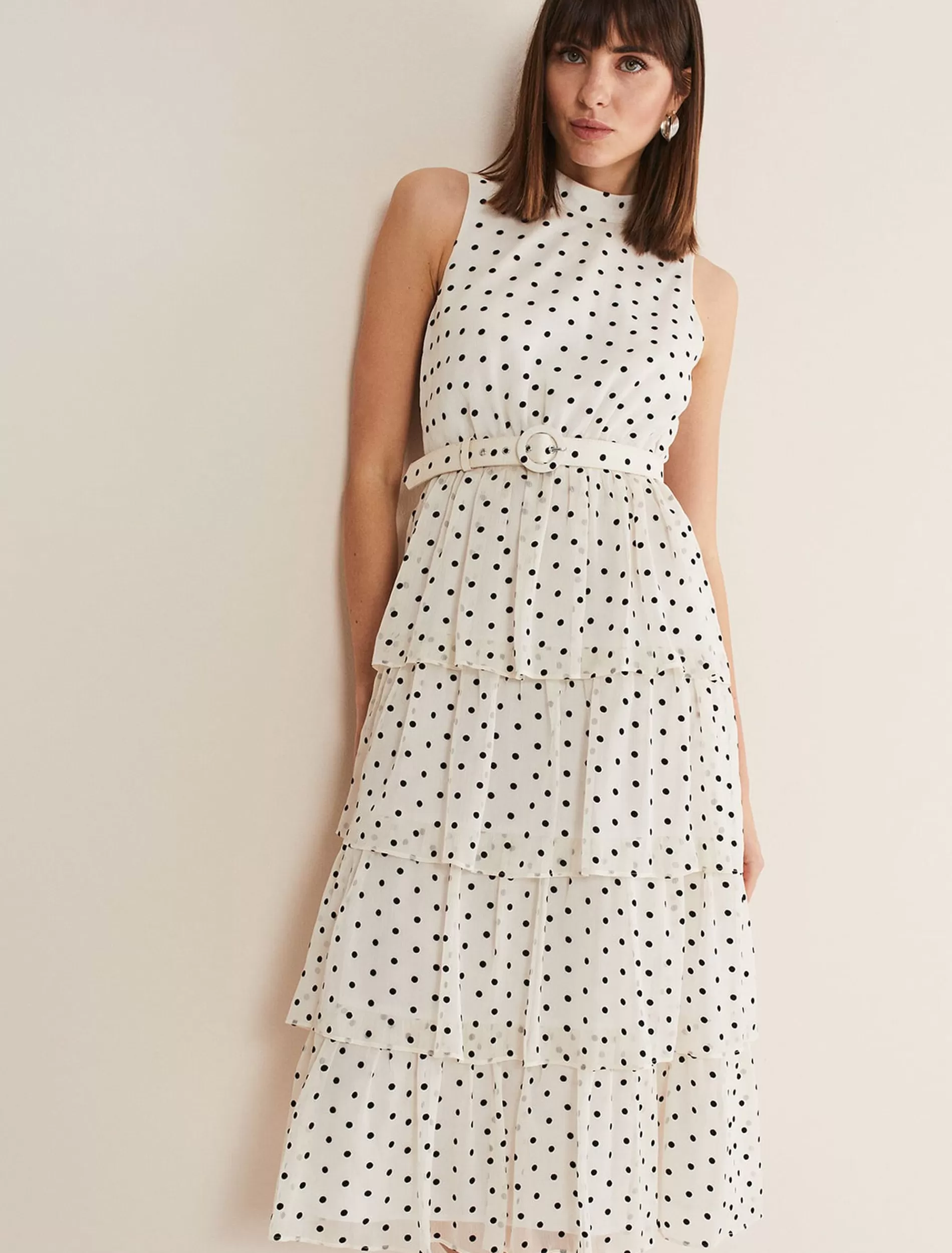 Phase Eight Rita Spot Tulle Dress Black/White Best