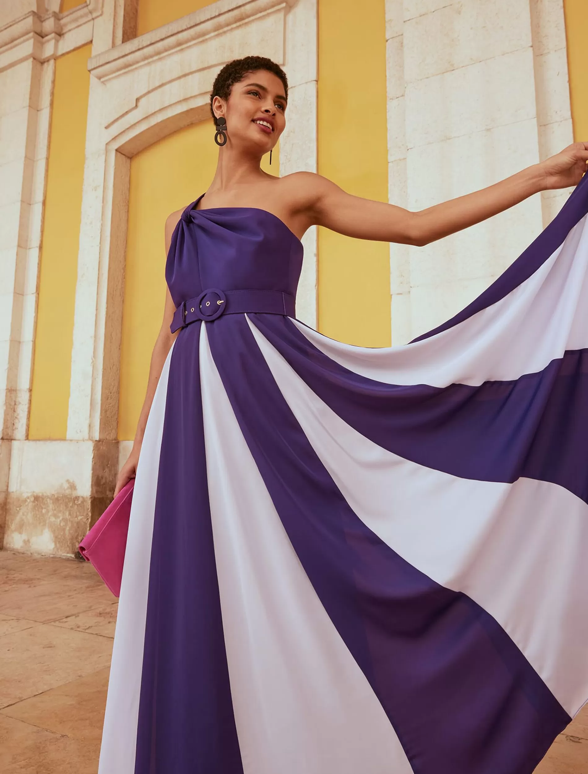 Phase Eight Rosalee One Shoulder Maxi Violet/Lilac Clearance
