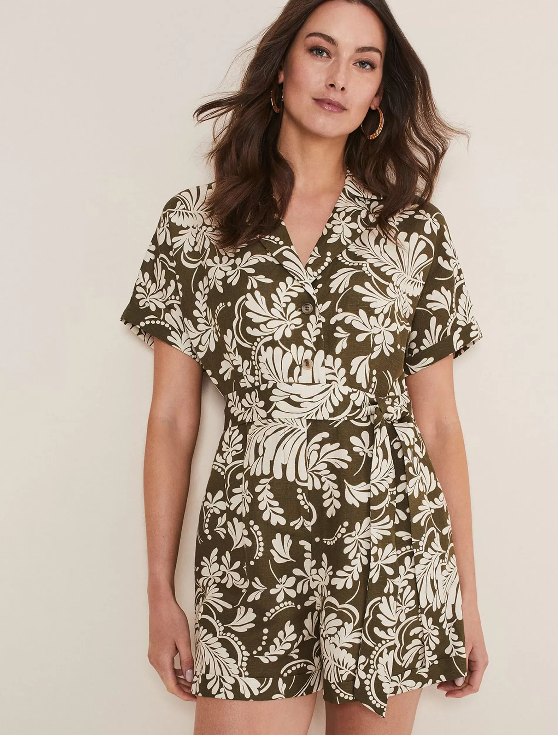 Phase Eight Rosalia Printed Playsuit Khaki Online