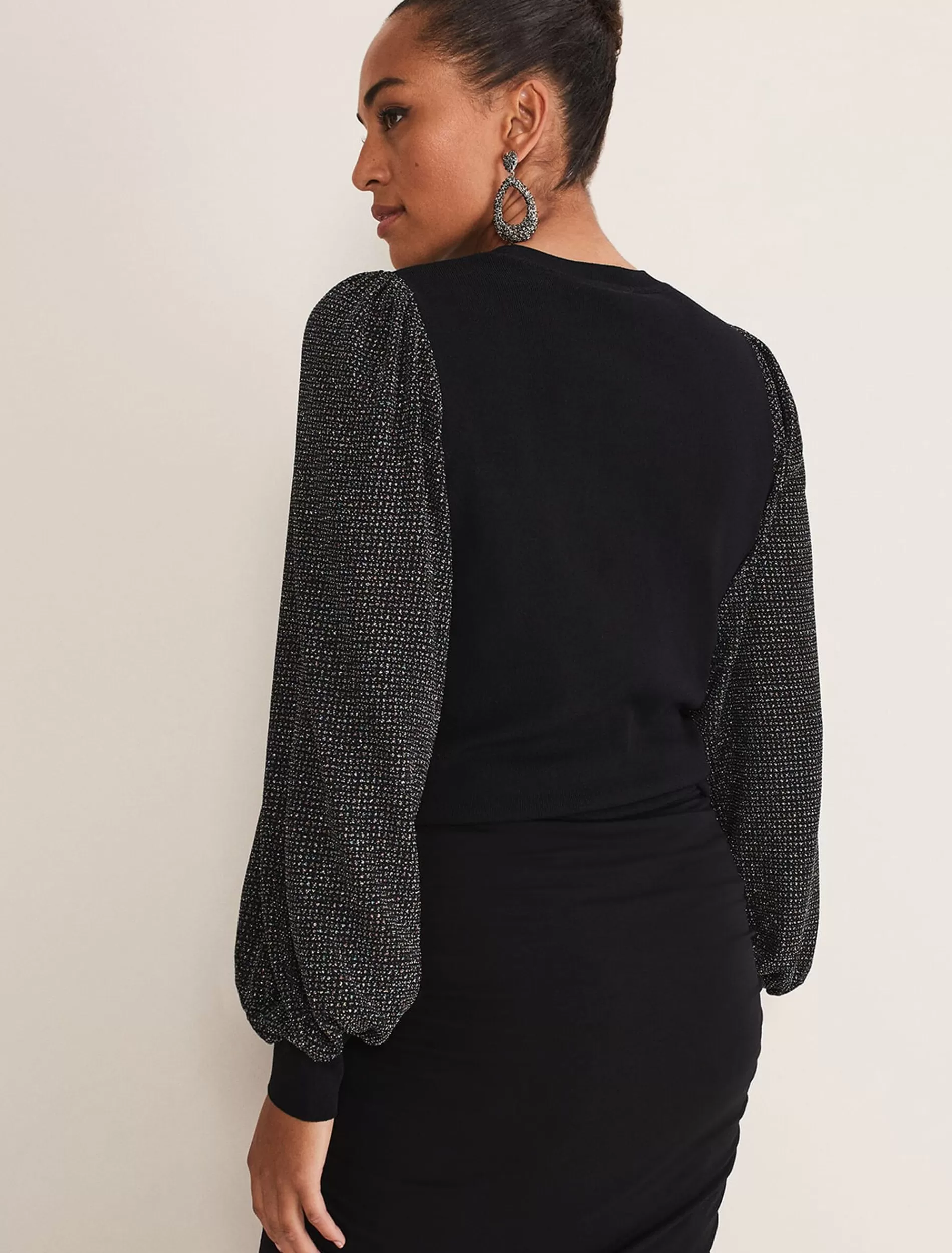 Phase Eight Rosen Disco Sleeve Knit Black Cheap