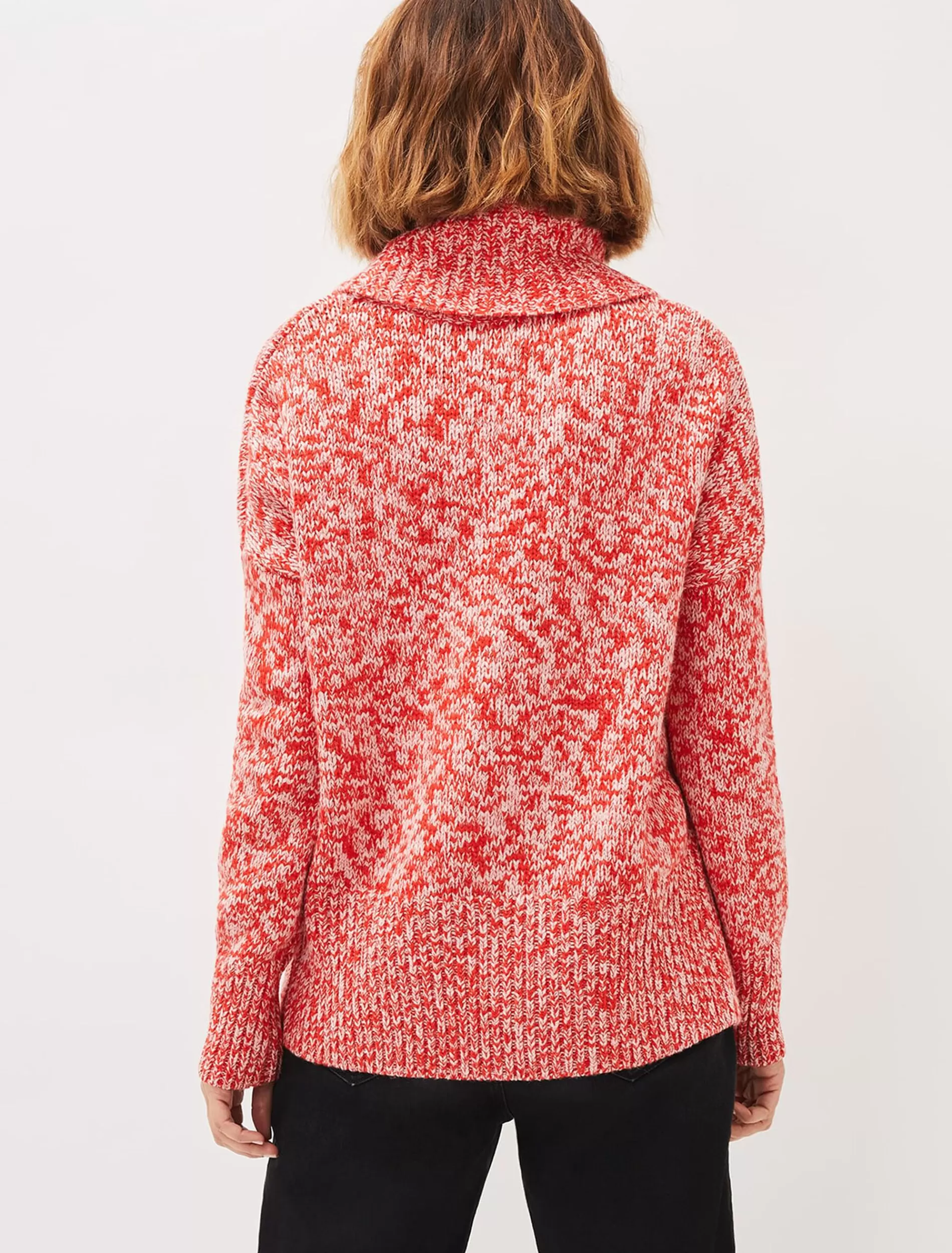 Phase Eight Rosia Melange Chunky Knit Jumper Red/Multi Hot