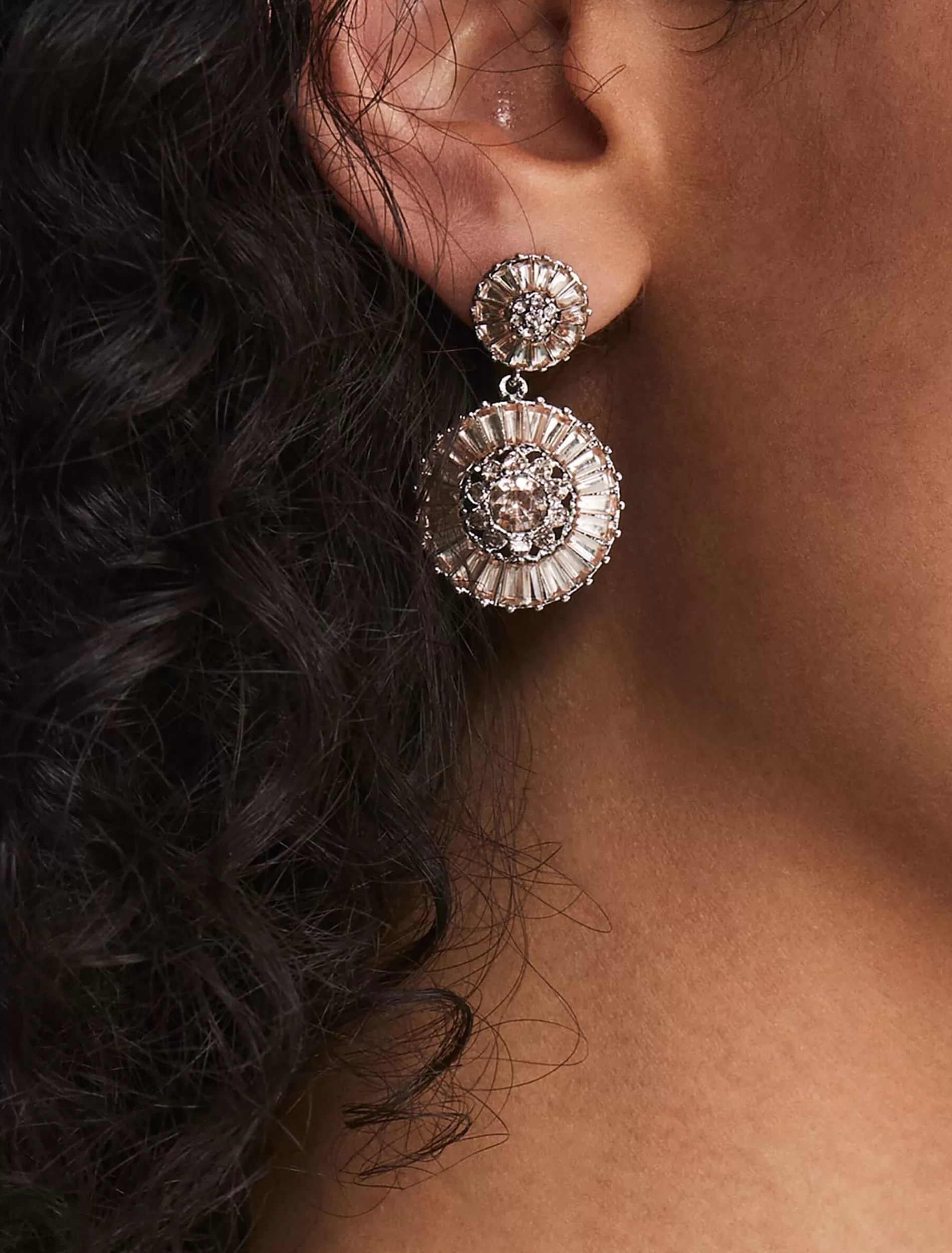 Phase Eight Round Stone Drop Earring Light Pink Best Sale