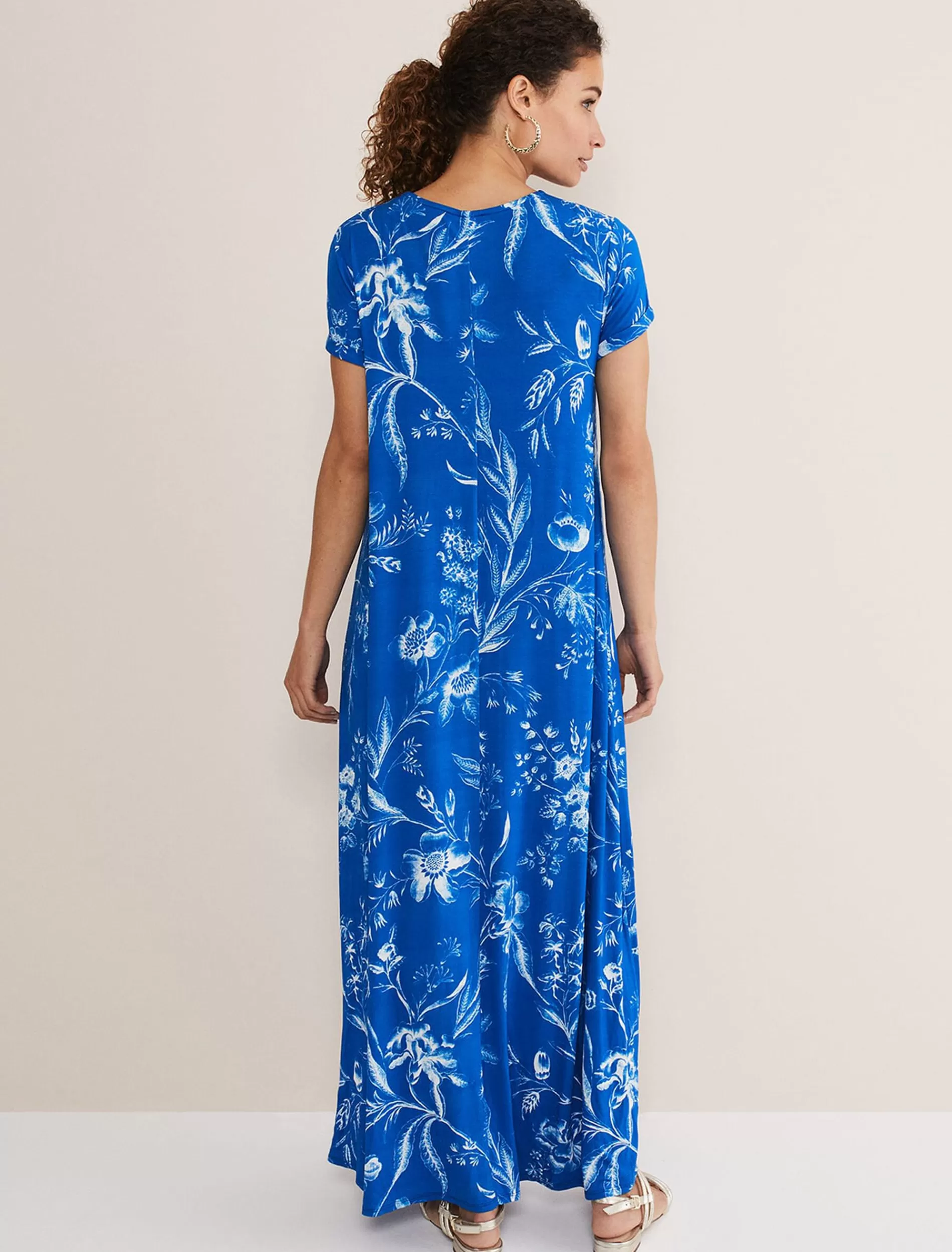 Phase Eight Roxana Printed T-Shirt Dress Blue Discount