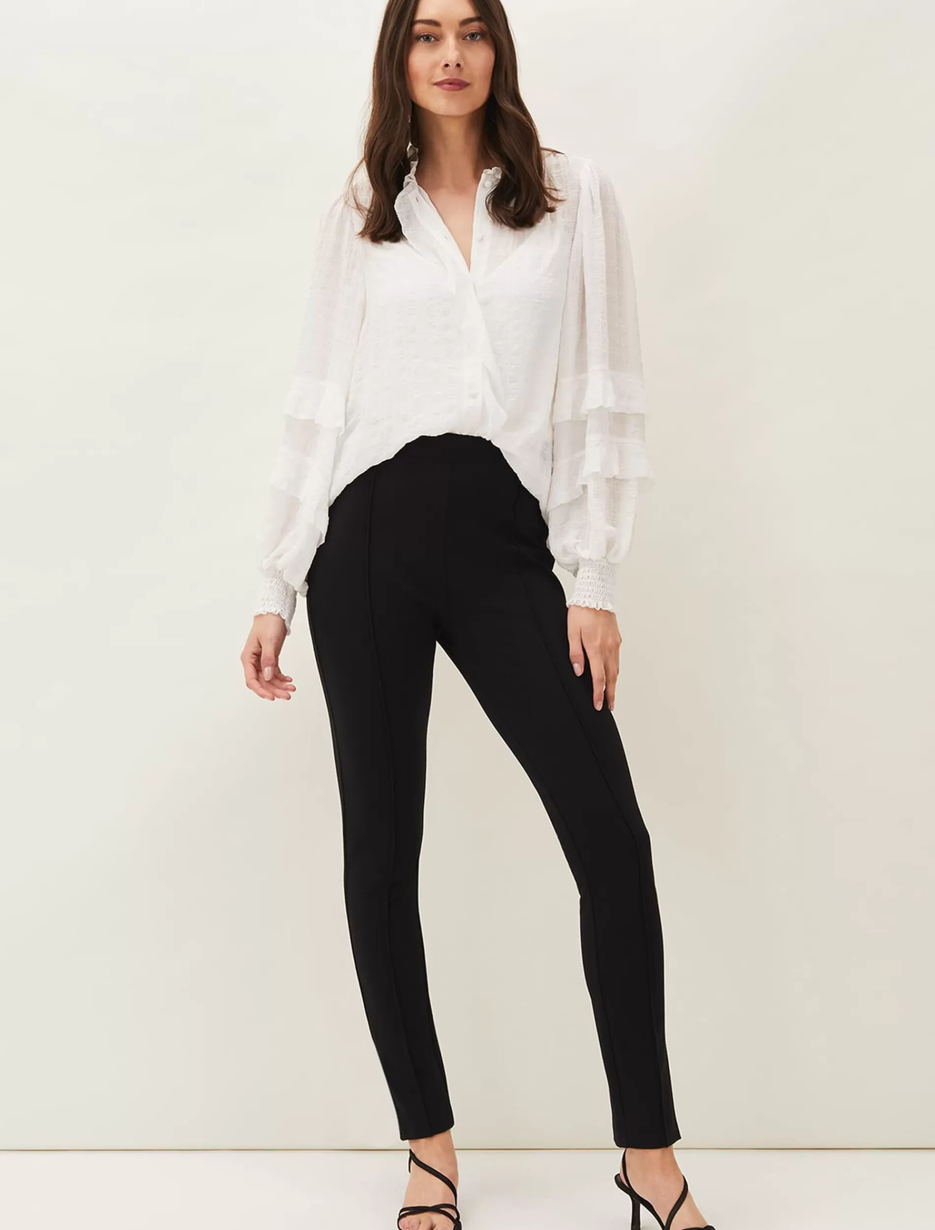 Phase Eight Sabrina Zip Hem Ponte Trousers Black Sale