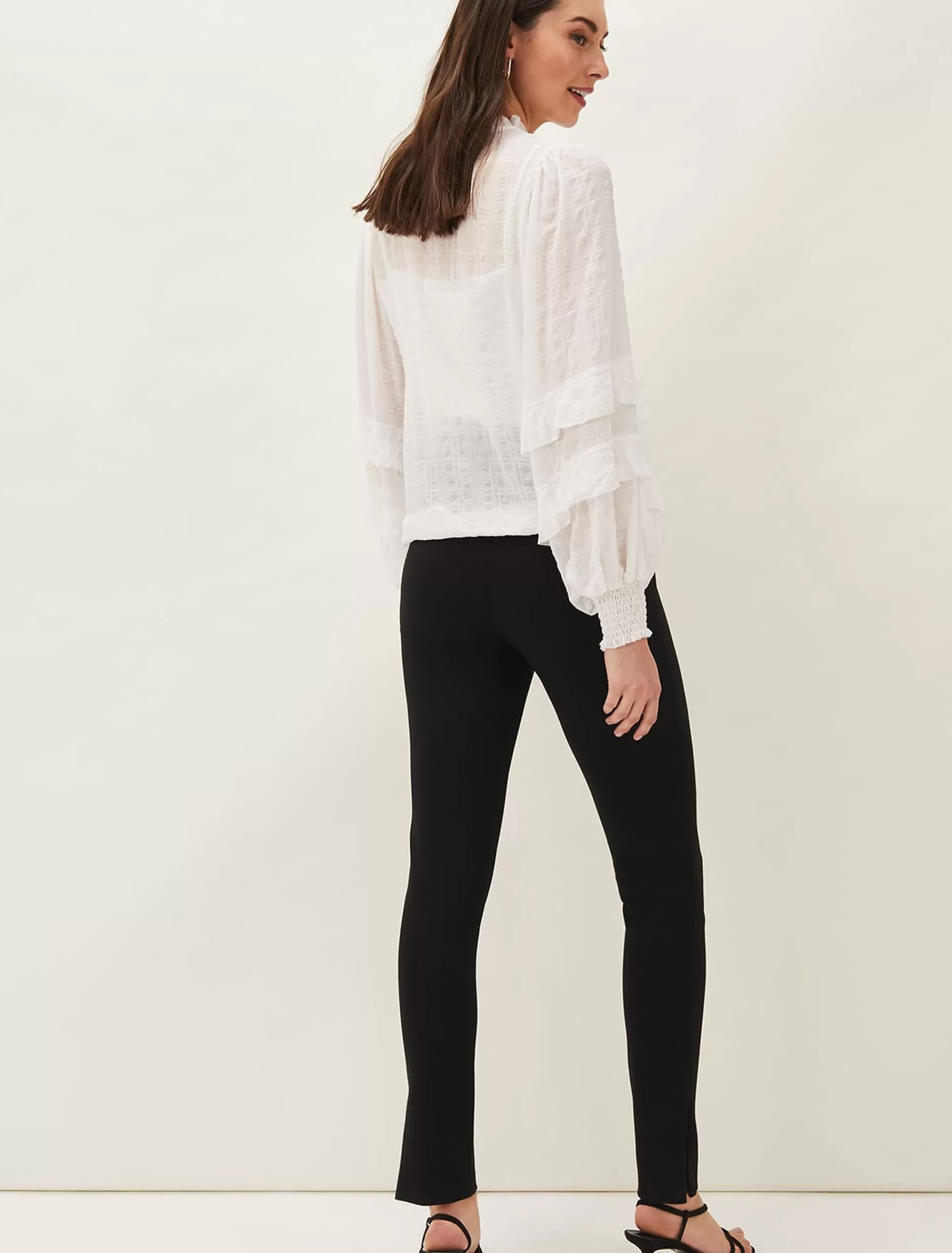 Phase Eight Sabrina Zip Hem Ponte Trousers Black Sale