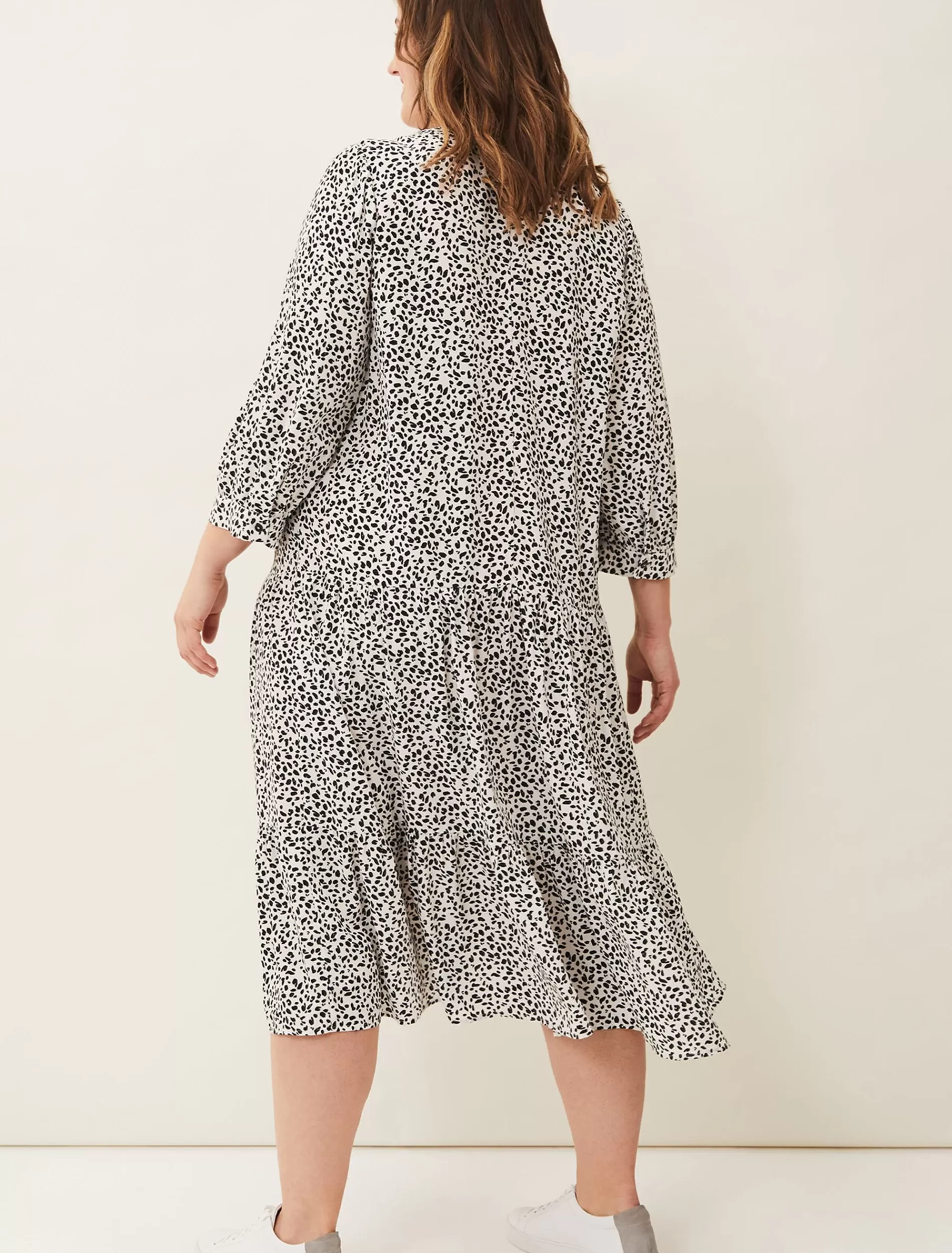 Phase Eight Sadie Printed Swing Dress Black/White Clearance