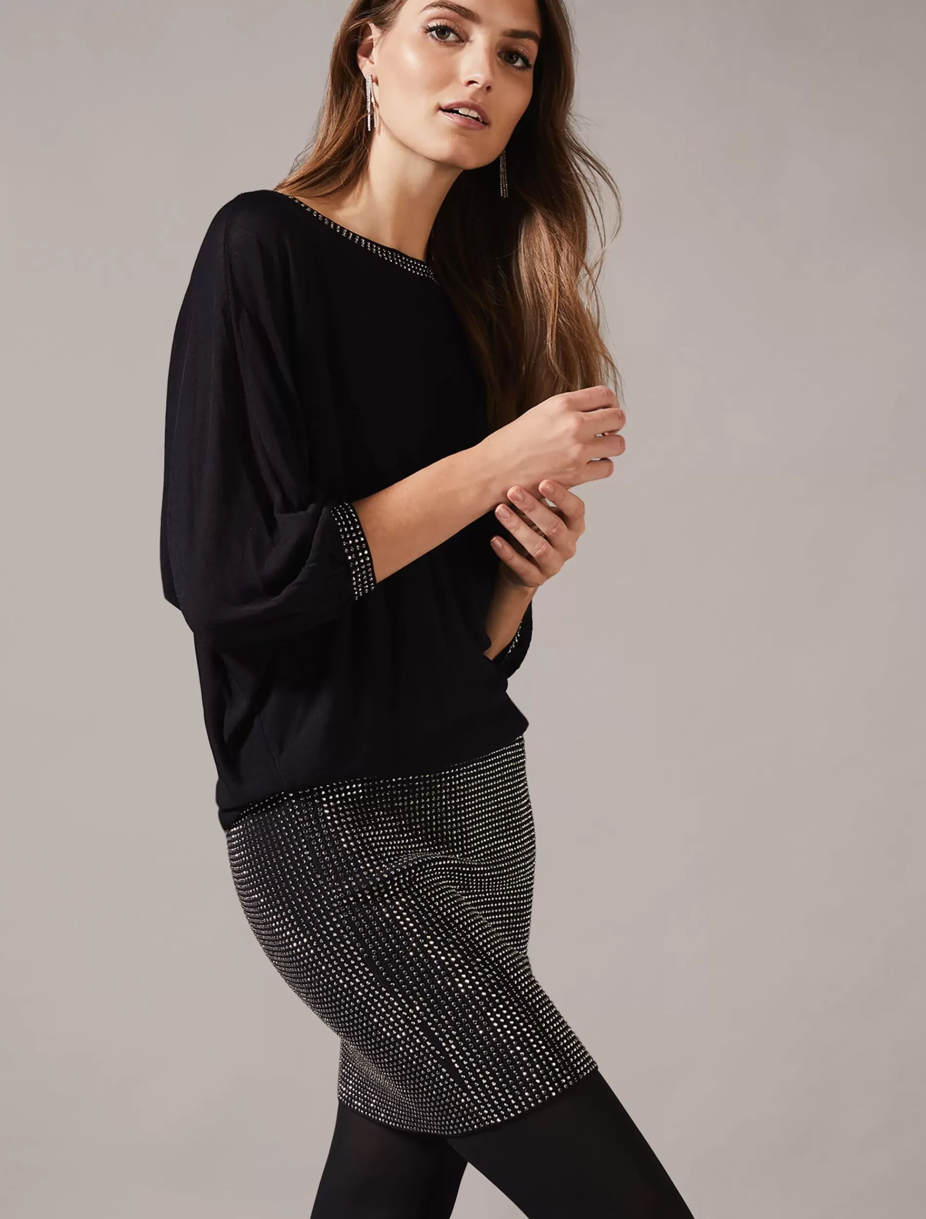 Phase Eight Saffron Stud Detail Dress Navy Clearance
