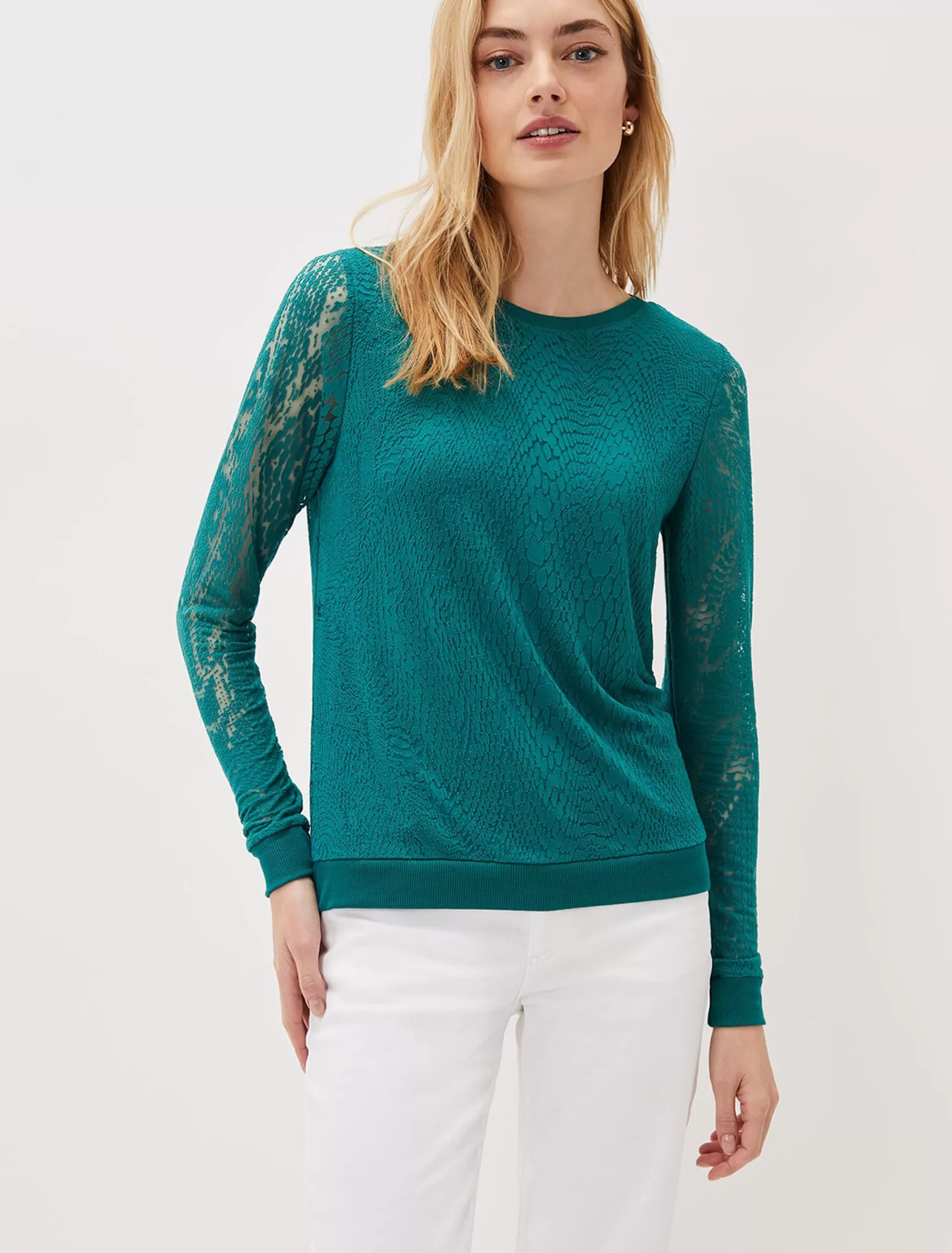 Phase Eight Sakuro Burnout Top Teal Best