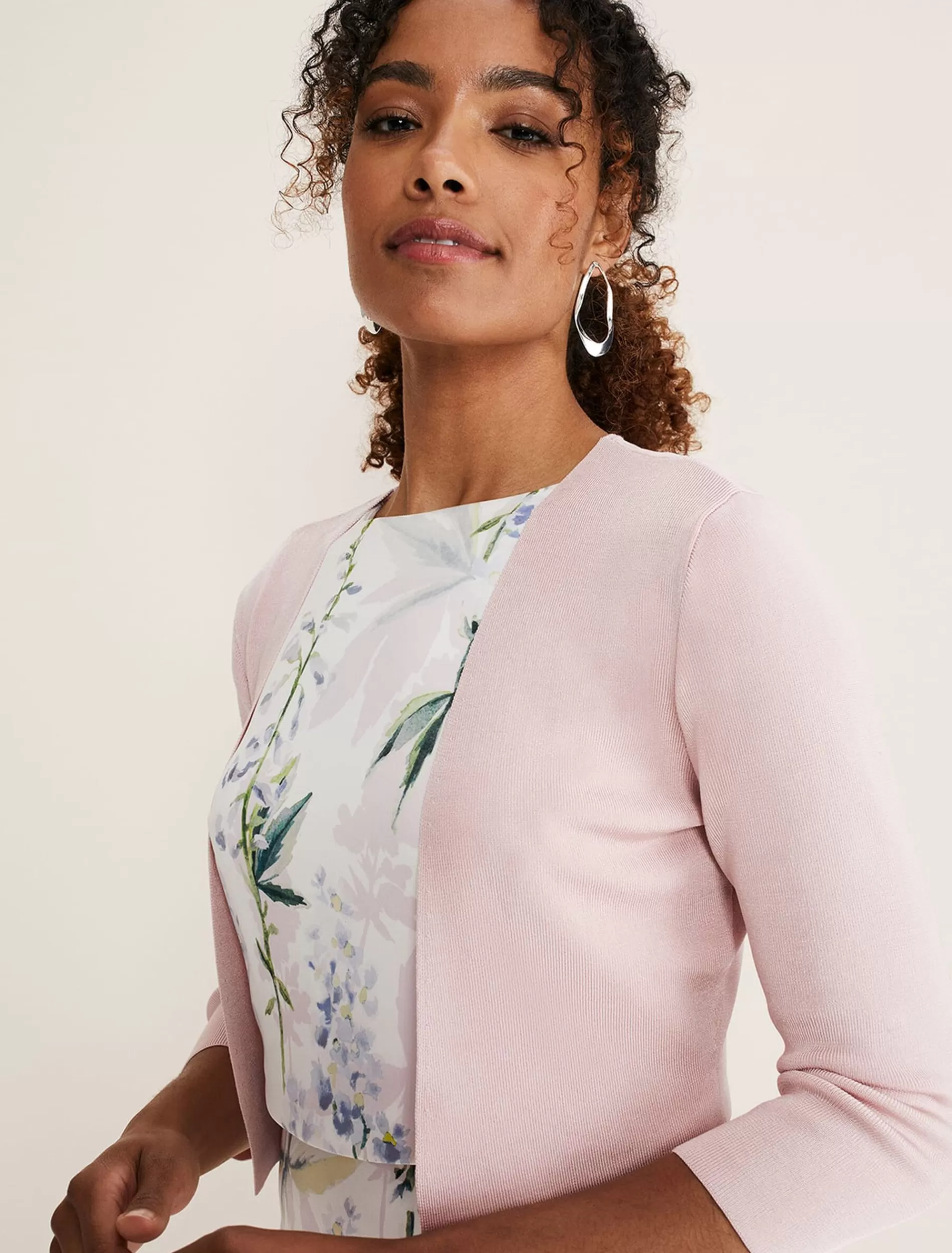 Phase Eight Salma Lightweight Knitted Jacket Antique Rose Shop