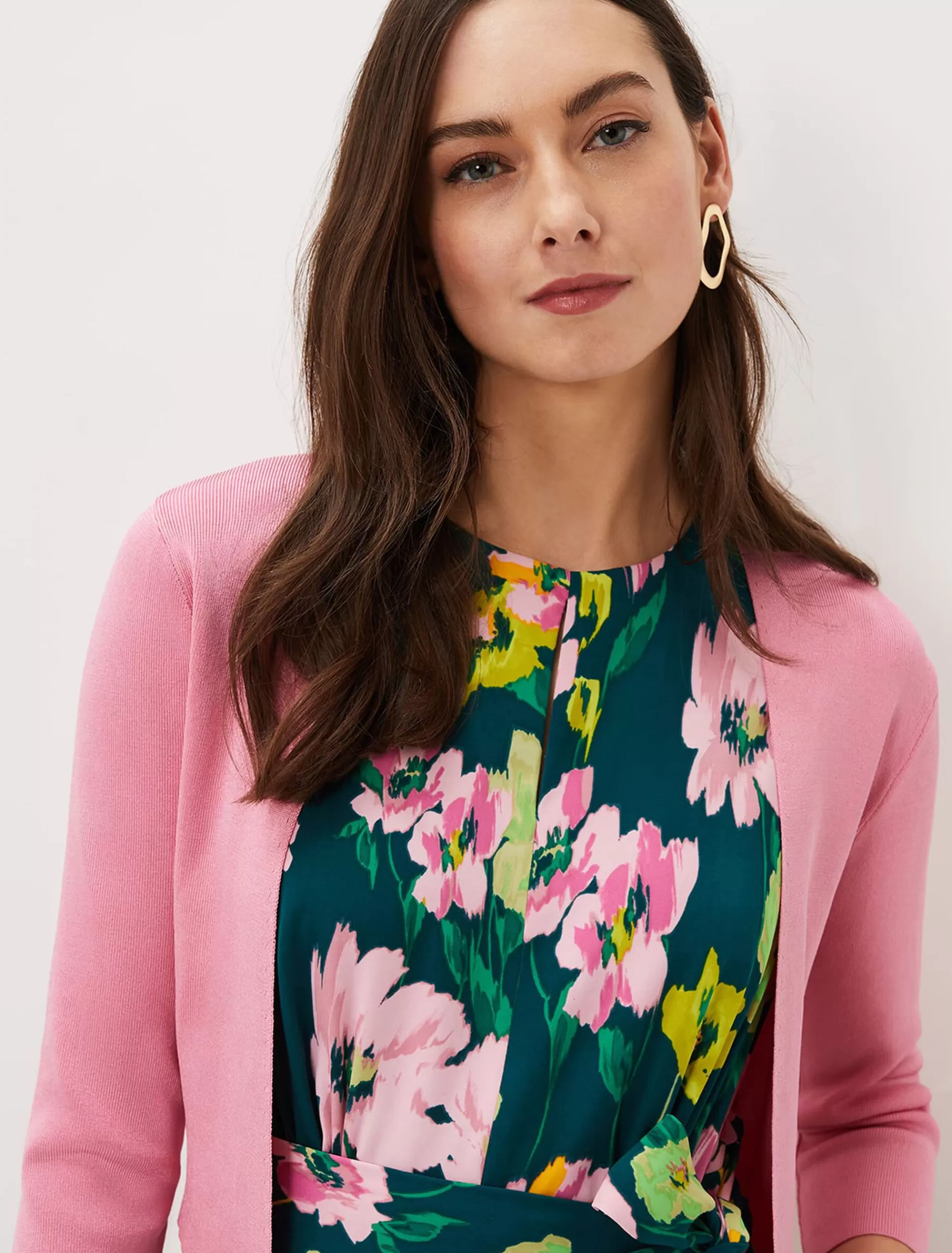 Phase Eight Salma Lightweight Knitted Jacket Candy Pink Outlet