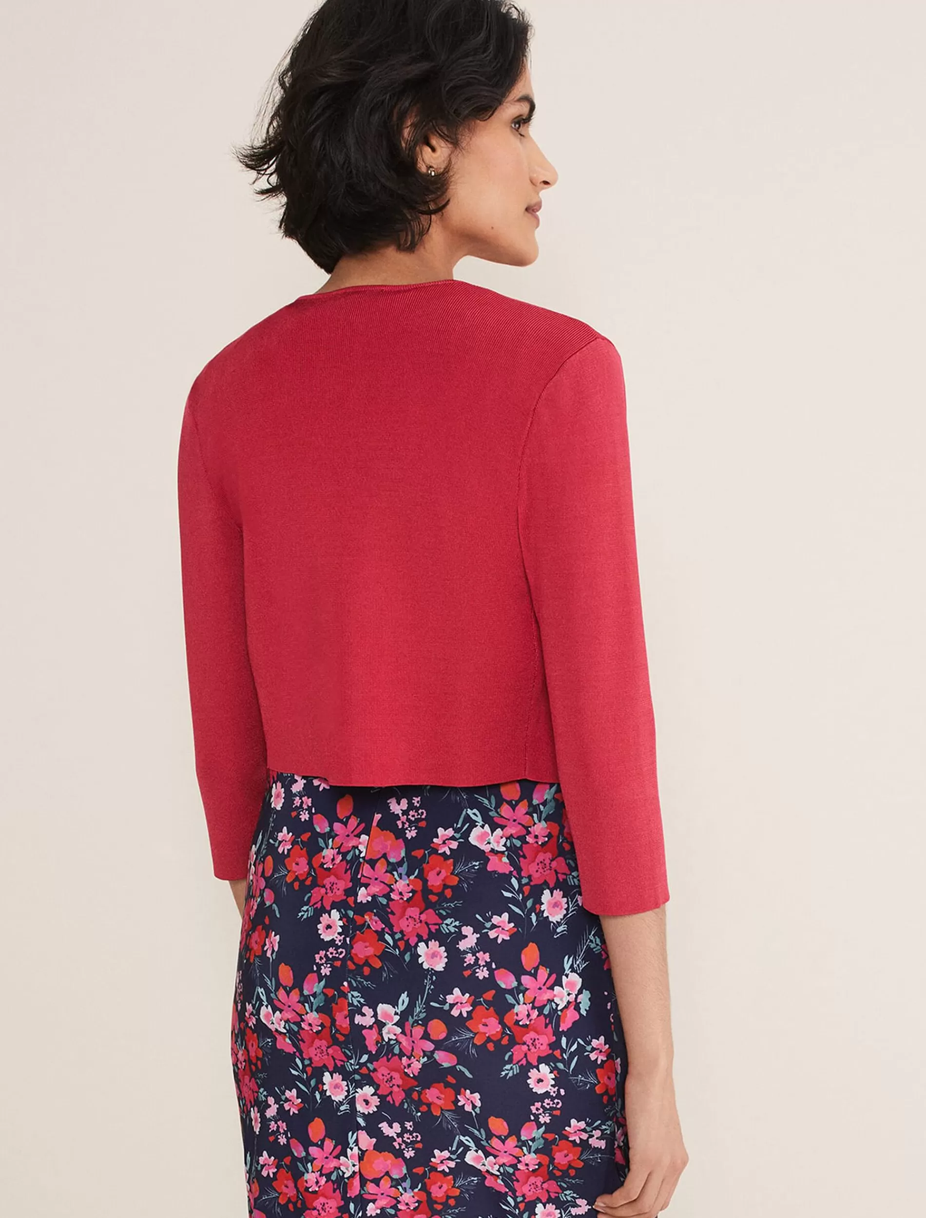 Phase Eight Salma Lightweight Knitted Jacket Raspberry Outlet