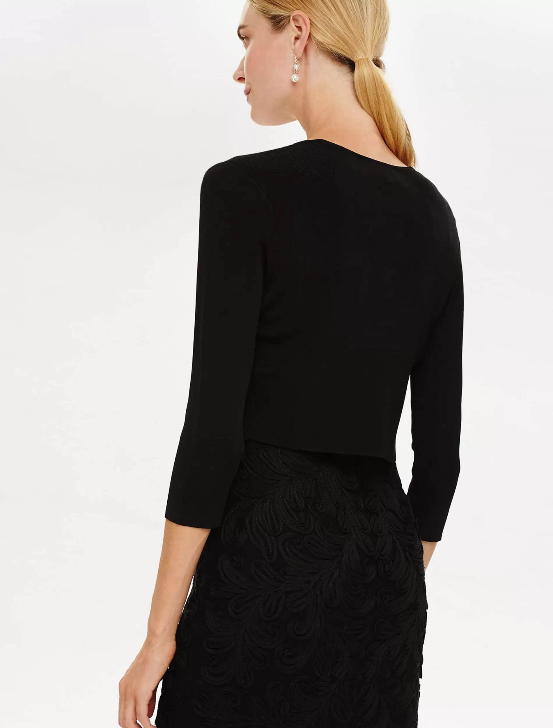 Phase Eight Salma Lightweight Knitted Jacket Black Clearance
