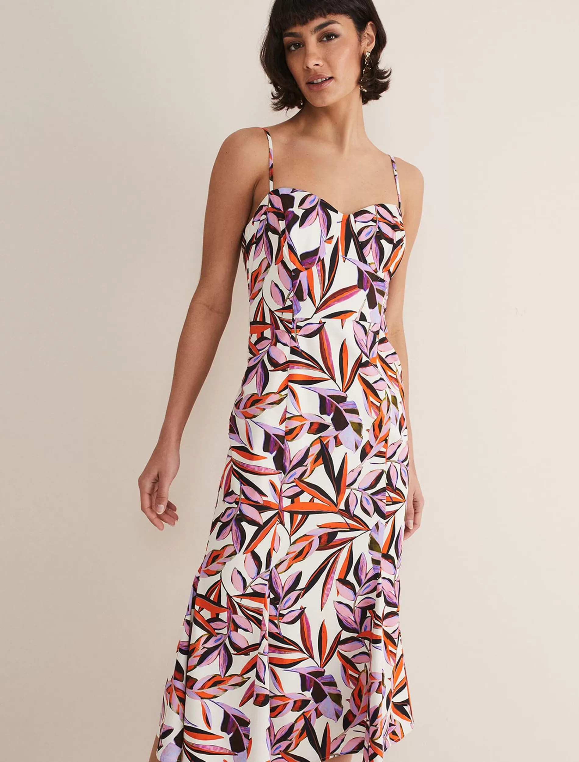 Phase Eight Sammie Printed Bodycon Midi Dress Ivory/Multi Outlet