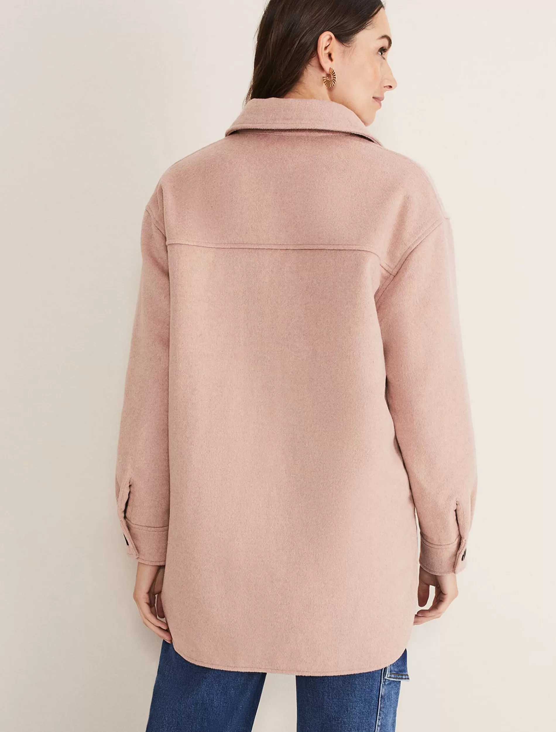 Phase Eight Sammy Plain Wool Shacket Pink Best Sale