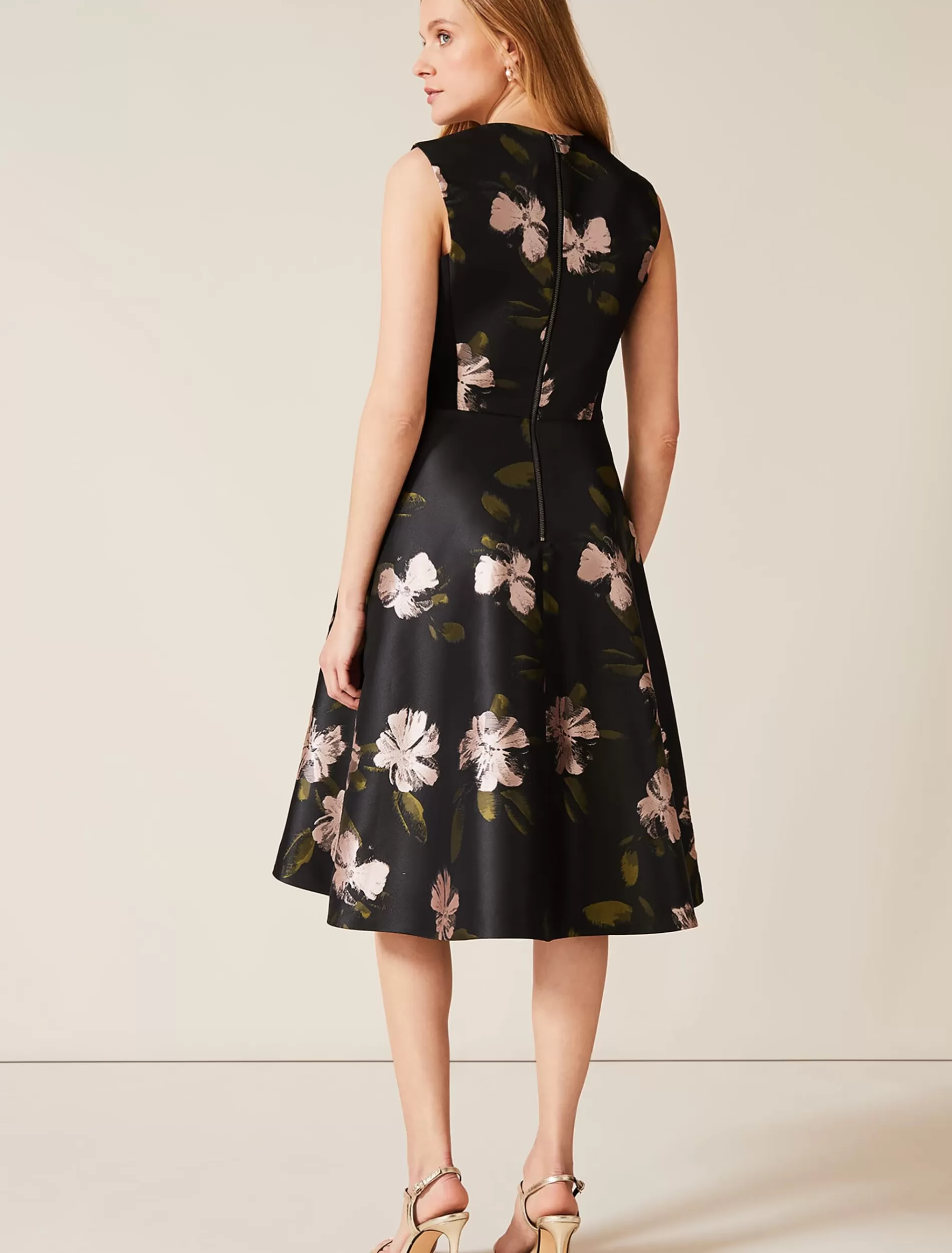 Phase Eight Sandy Floral Jacquard Dress Black/Multi Store