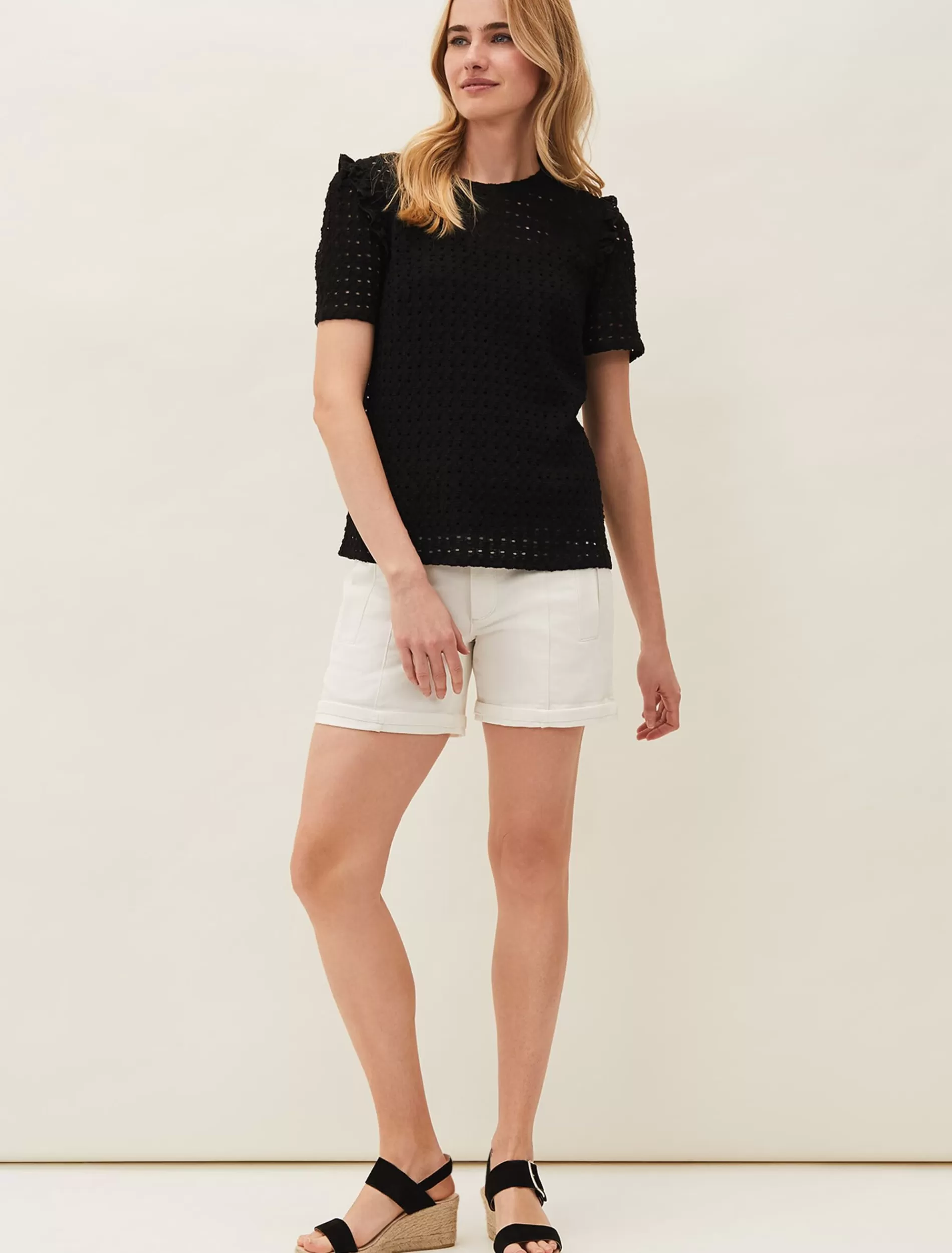 Phase Eight Sara Denim Shorts White Clearance
