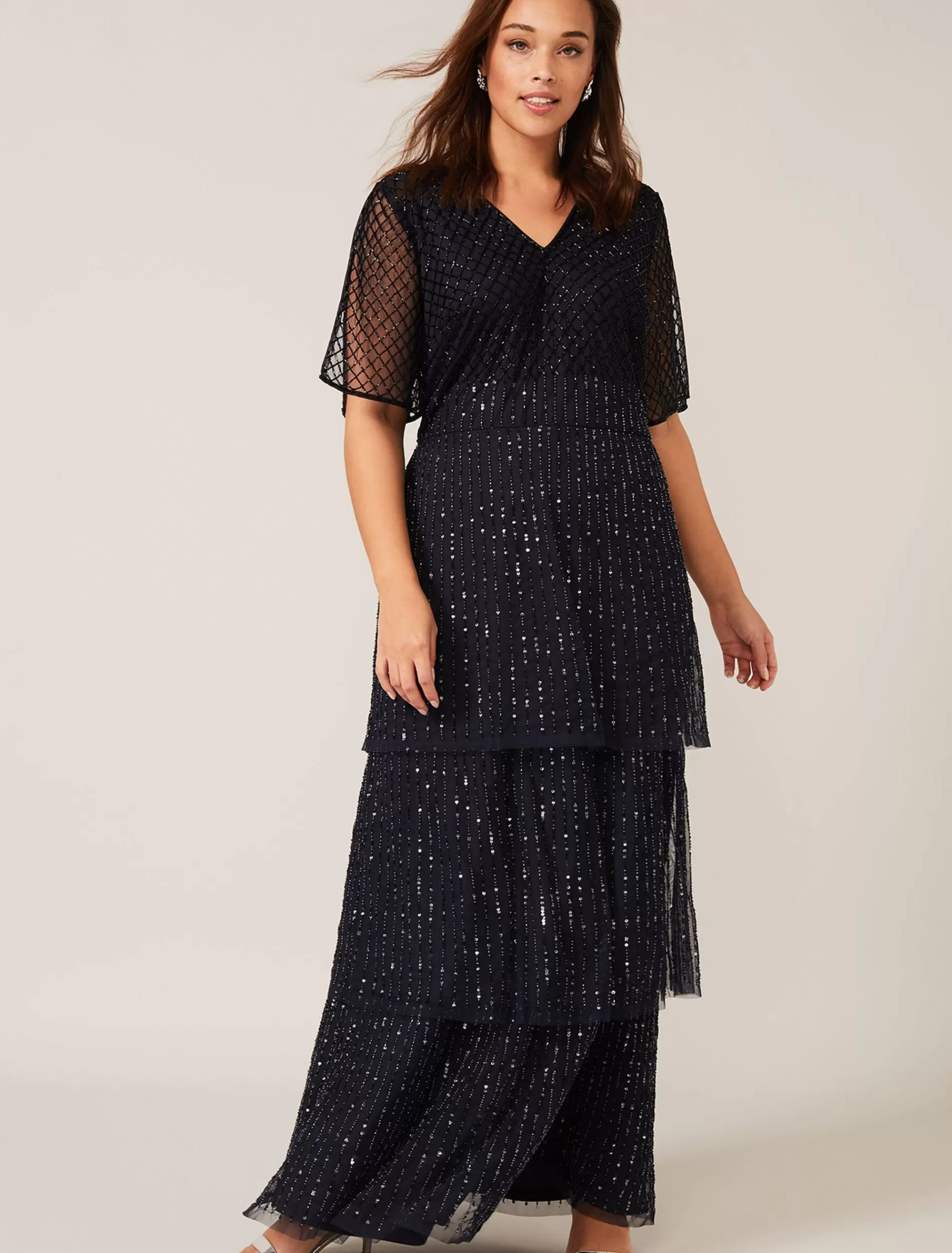 Phase Eight Sascha Beaded Maxi Dress Navy Online
