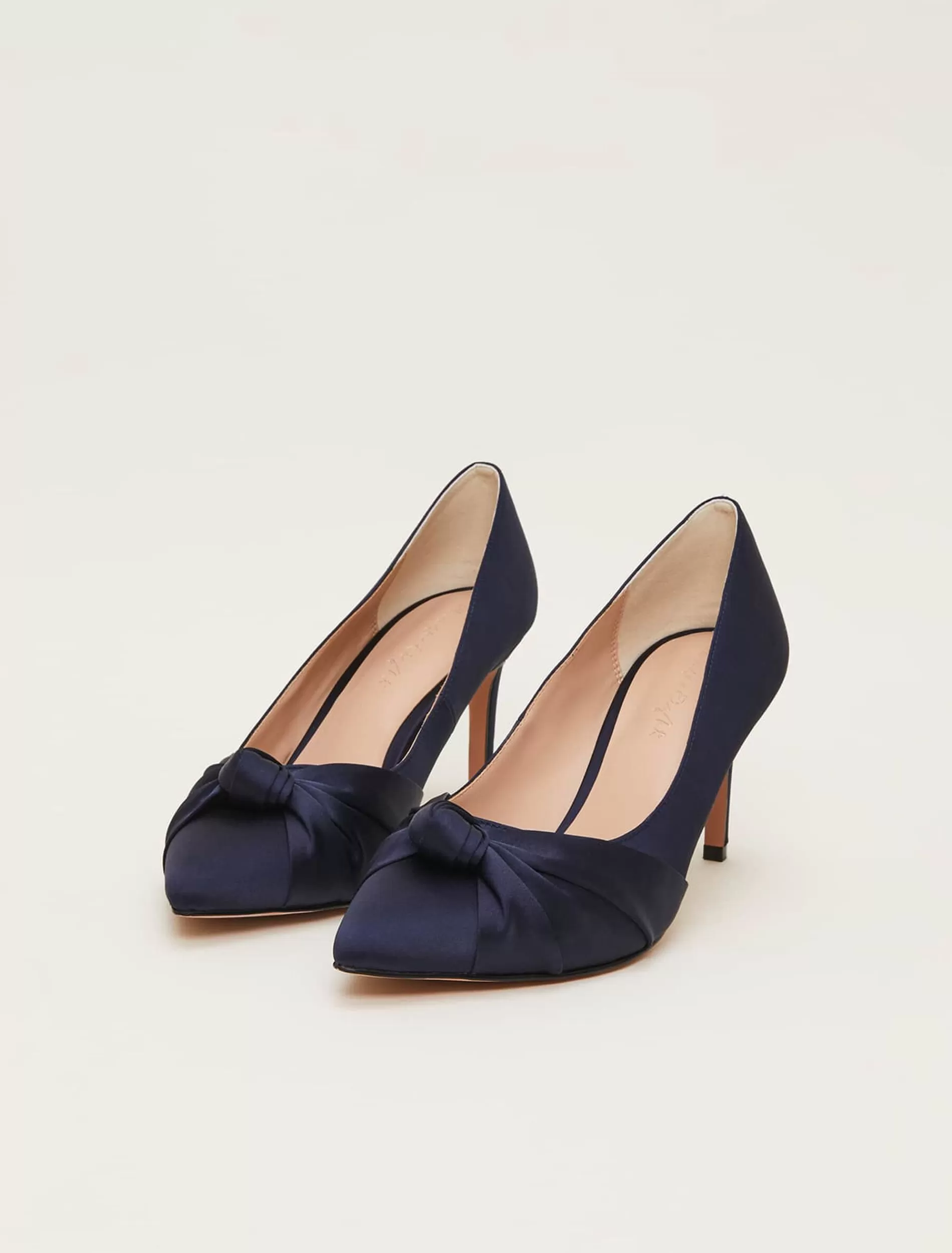 Phase Eight Satin Knot Front Court Shoe Navy Best Sale