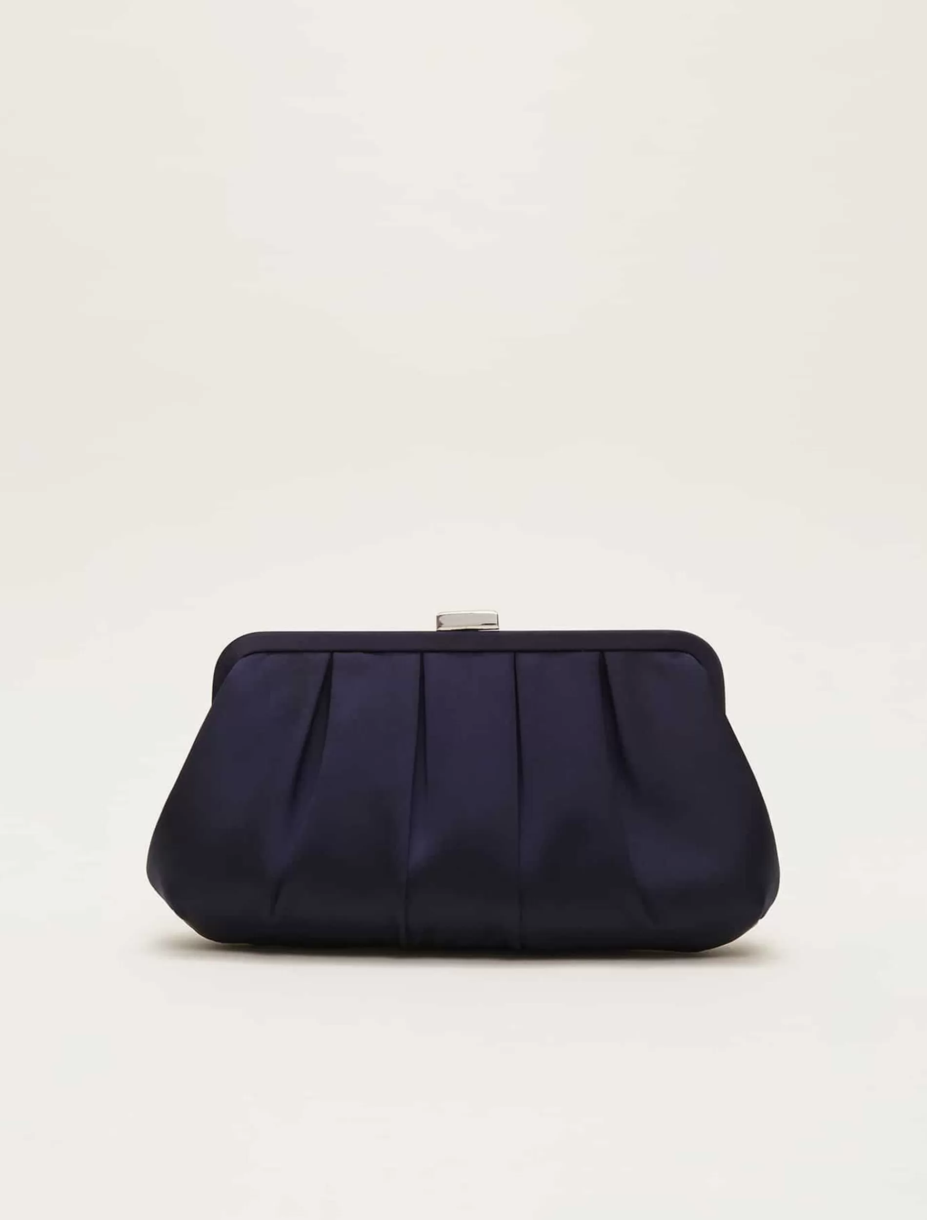 Phase Eight Satin Pleat Clutch Bag French Navy Hot