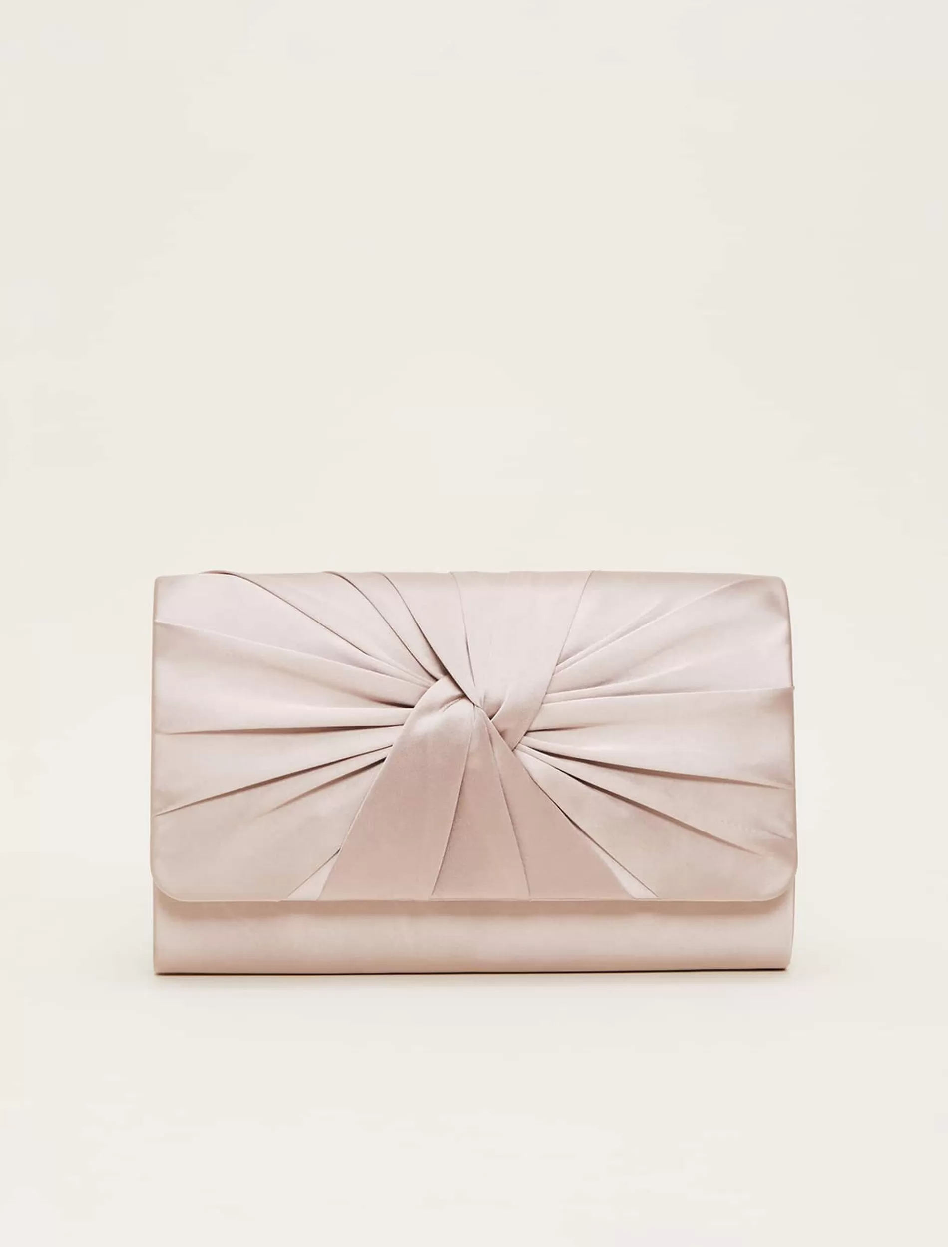 Phase Eight Satin Twist Clutch Bag Latte Cheap