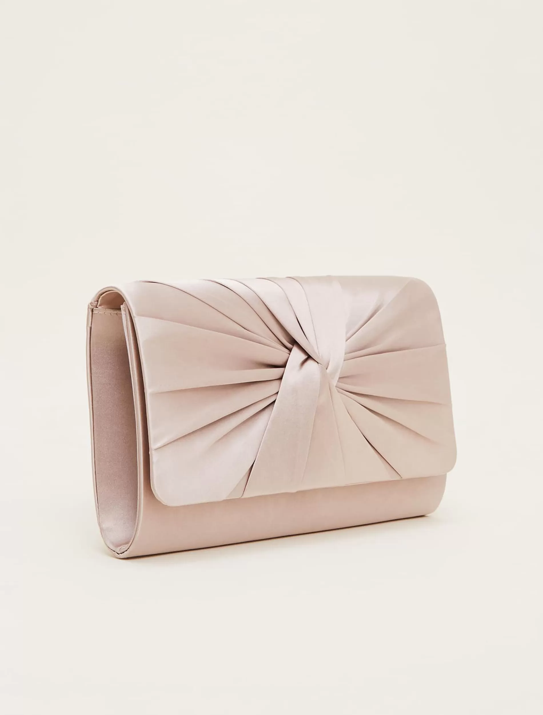 Phase Eight Satin Twist Clutch Bag Latte Cheap