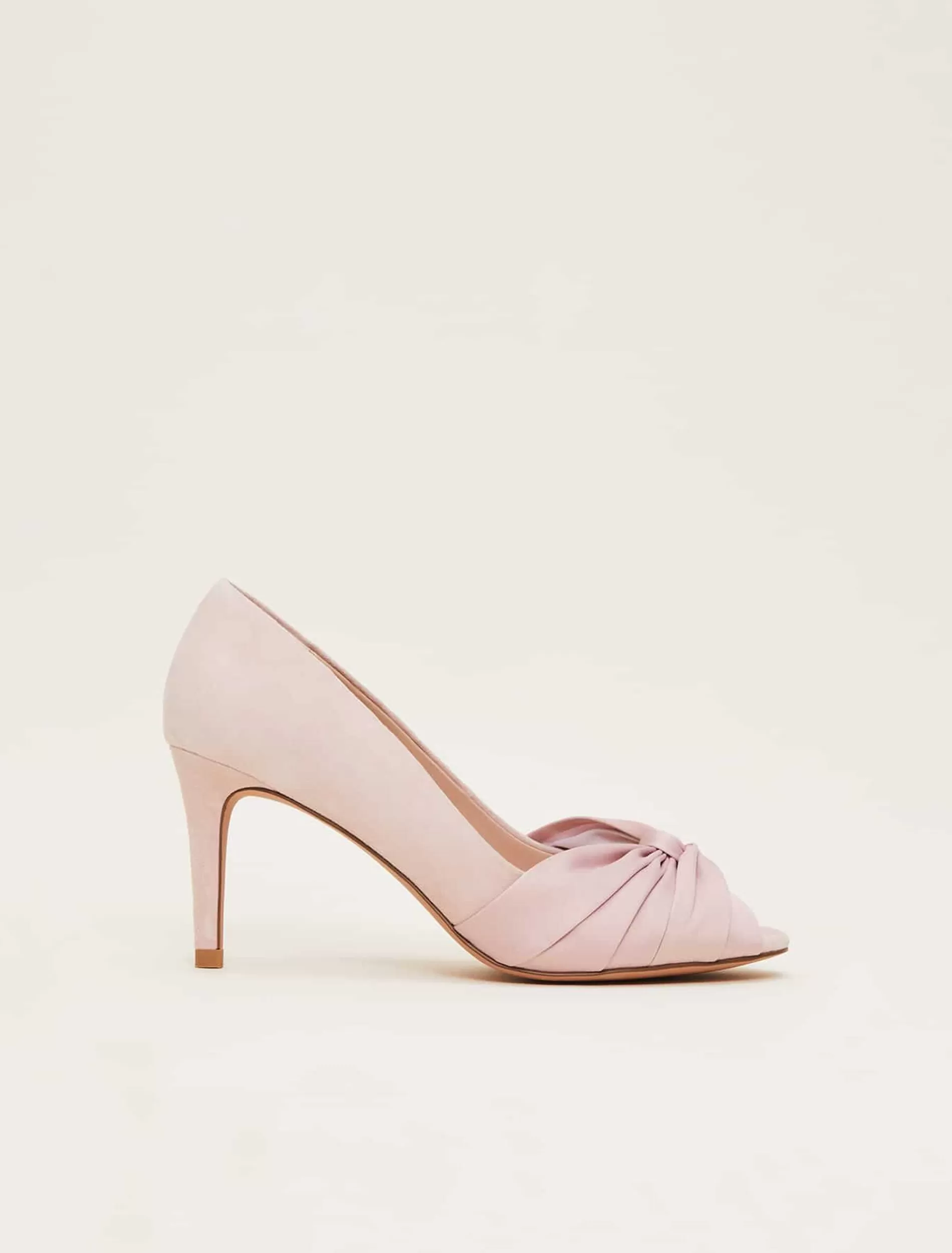 Phase Eight Satin Twist Peeptoe Shoe Antique Rose Fashion