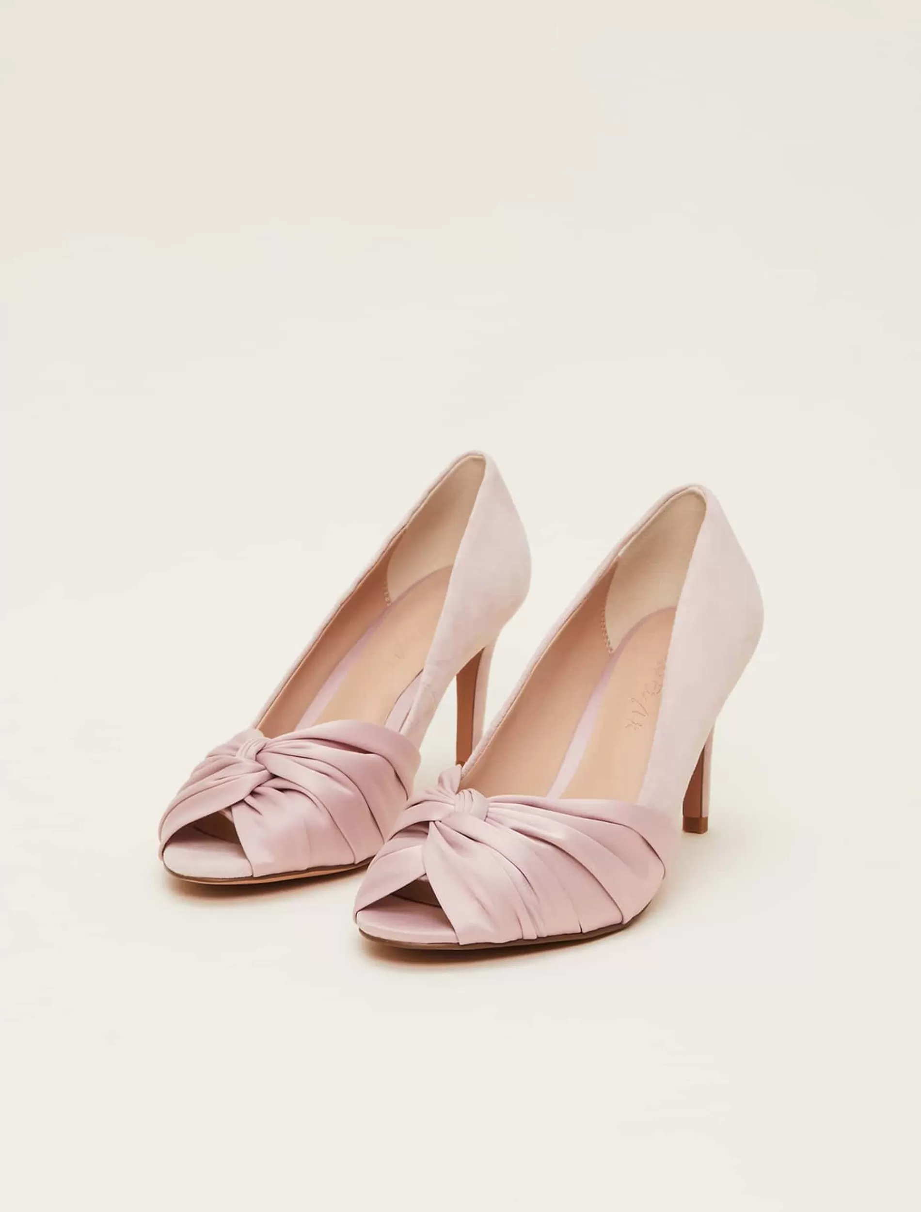 Phase Eight Satin Twist Peeptoe Shoe Antique Rose Fashion