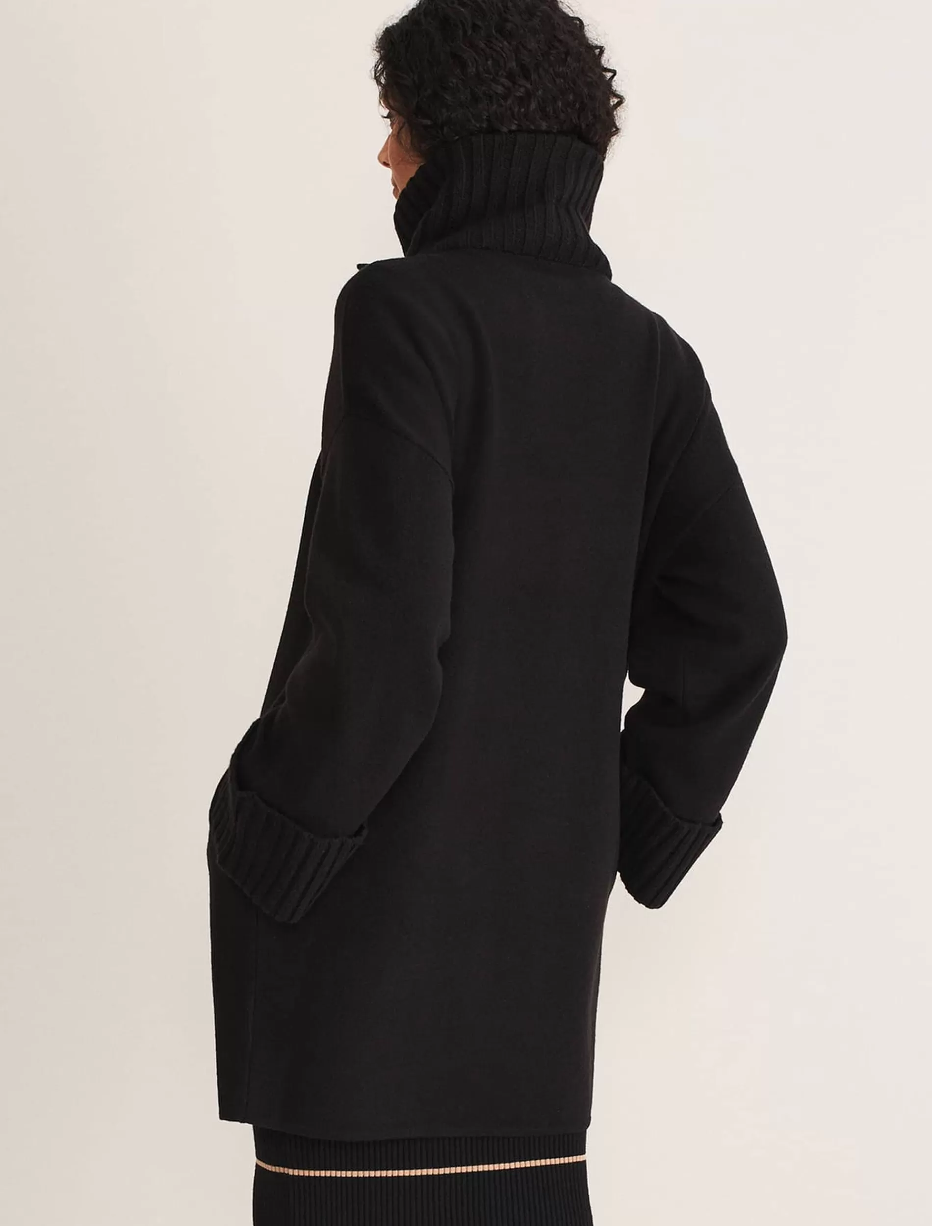 Phase Eight Seama Buckle Trim Knit Coat Black Flash Sale
