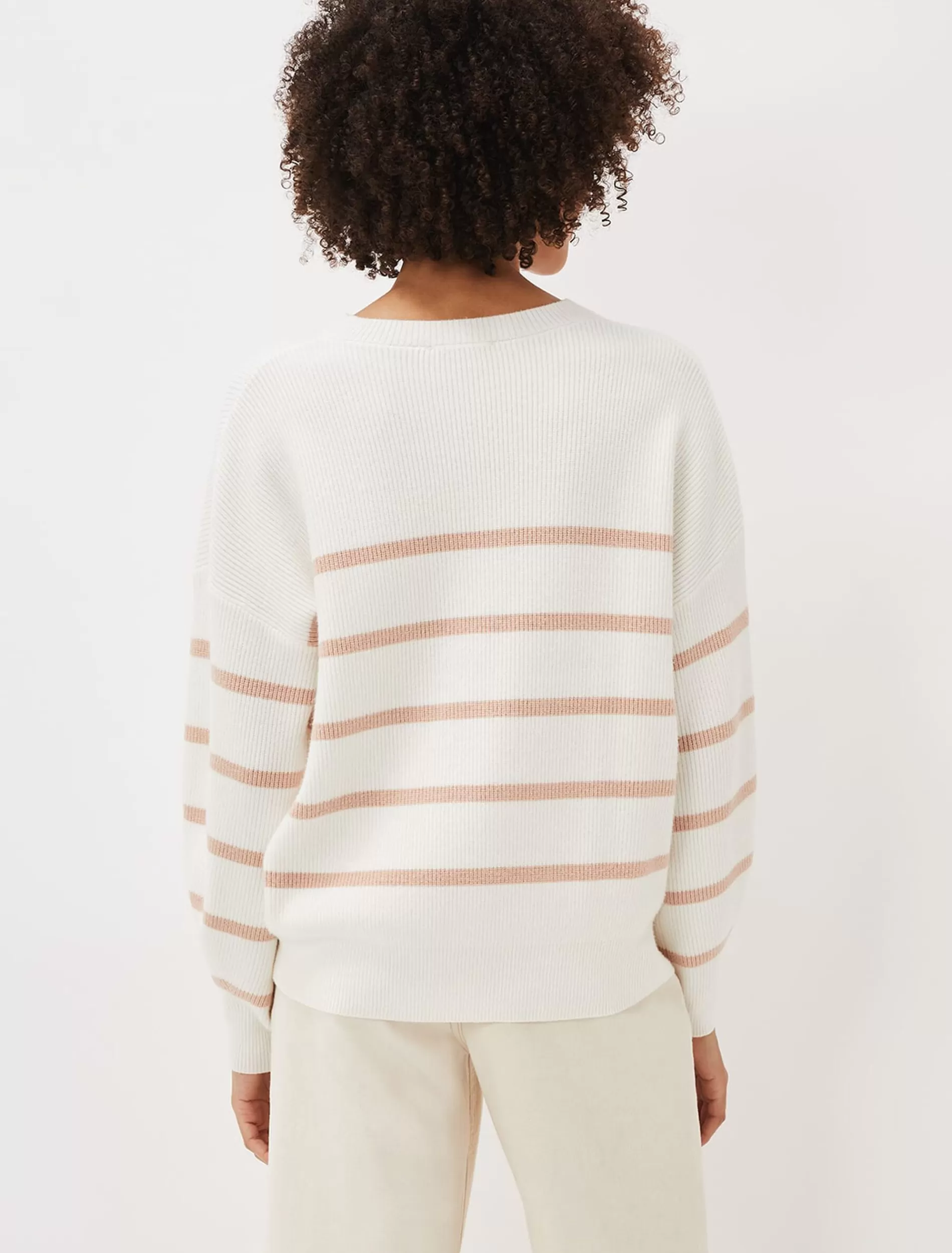 Phase Eight Selina Stripe Knit Jumper Pink/Ivory Discount