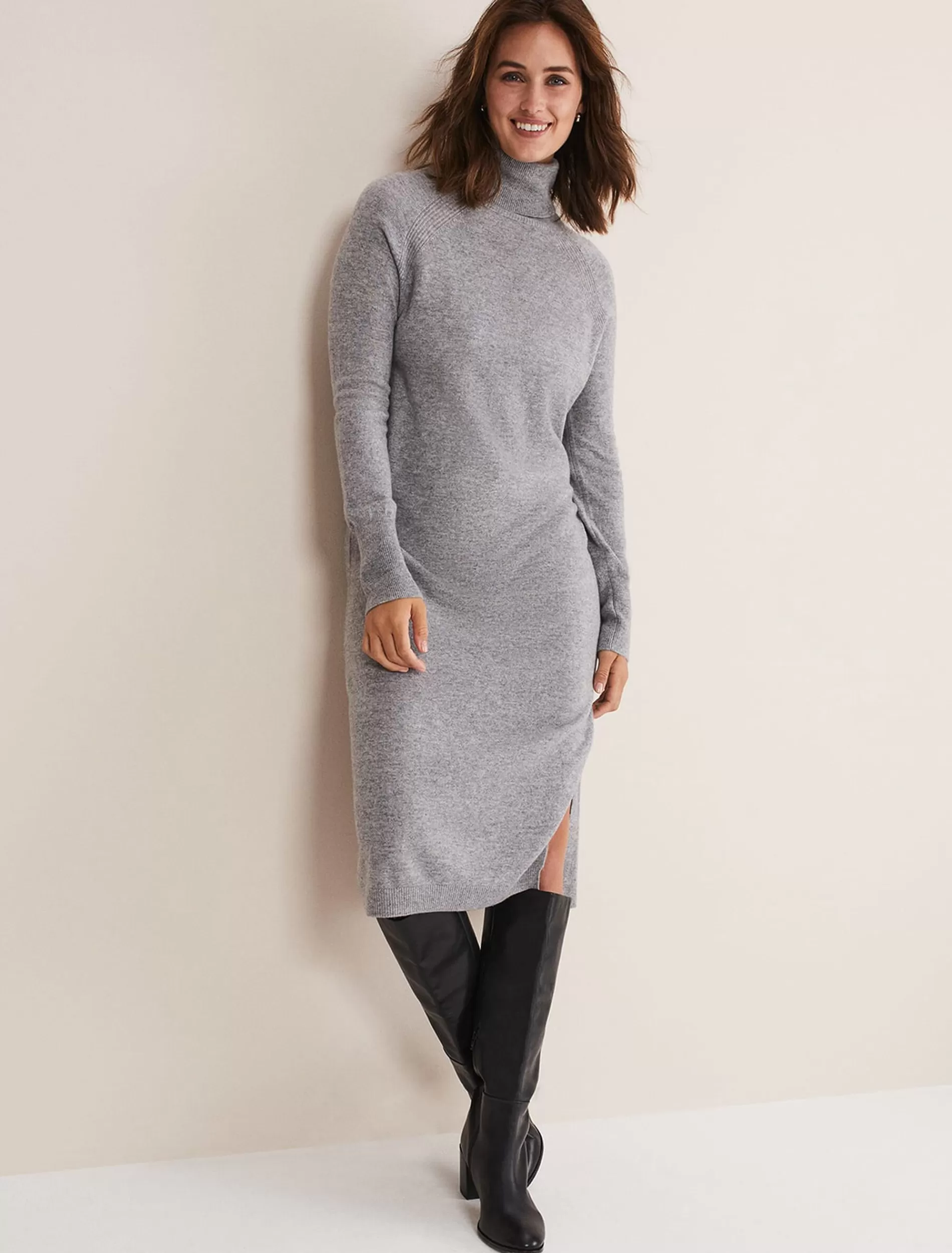 Phase Eight Seline Wool Cashmere Dress Mid Grey Best Sale