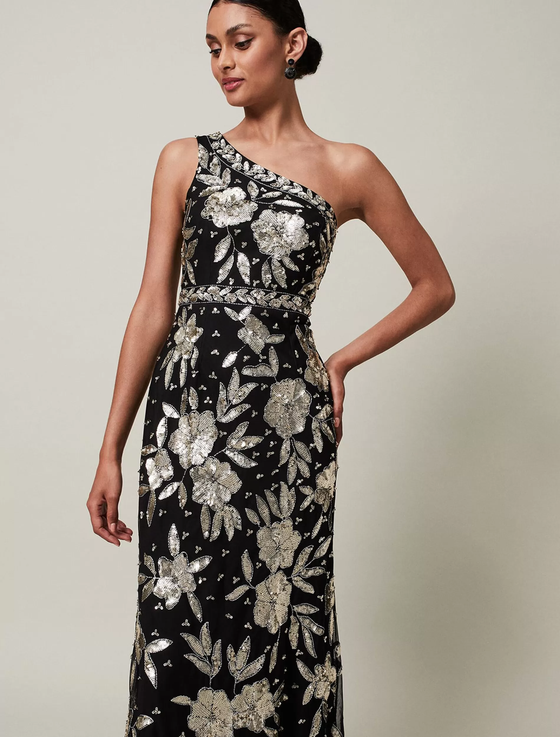 Phase Eight Serafina Embellished Maxi Dress Black/Gold Fashion