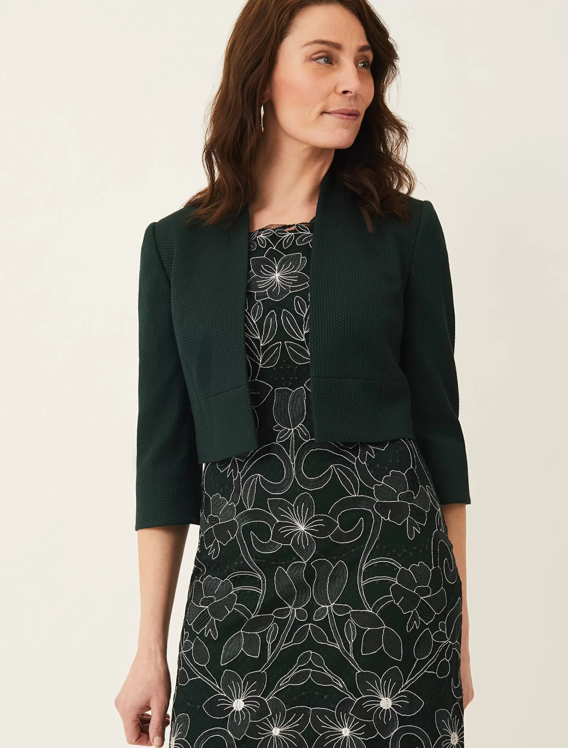 Phase Eight Seraphina Textured Jacket Pine Fashion
