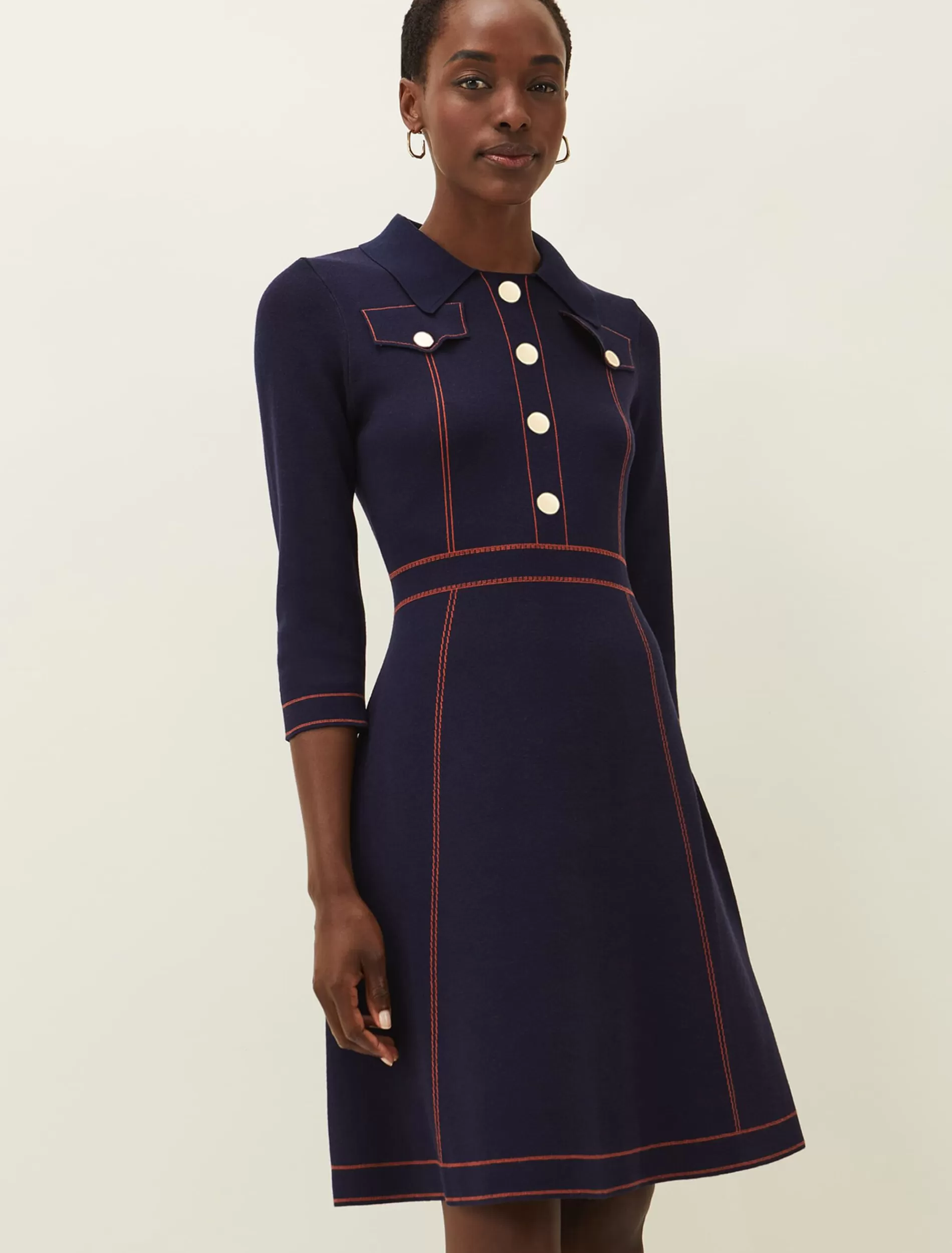 Phase Eight Serenity Fit And Flare Dress Denim Cheap