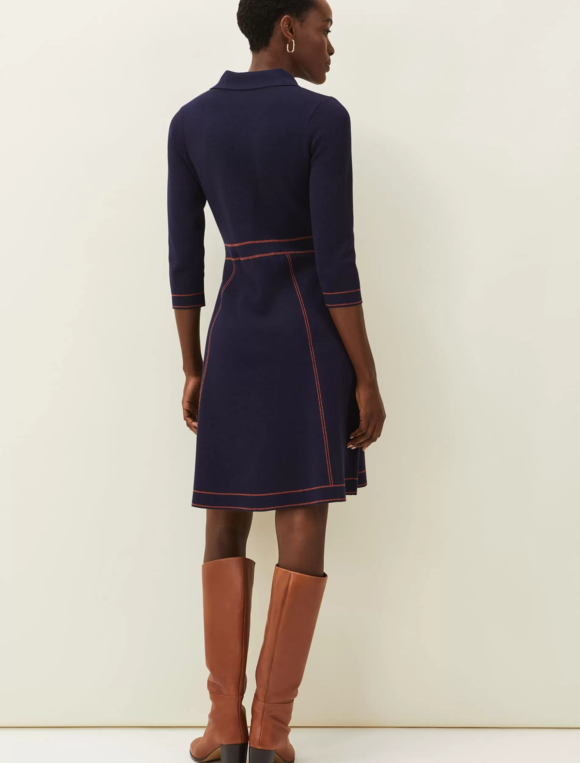 Phase Eight Serenity Fit And Flare Dress Denim Cheap