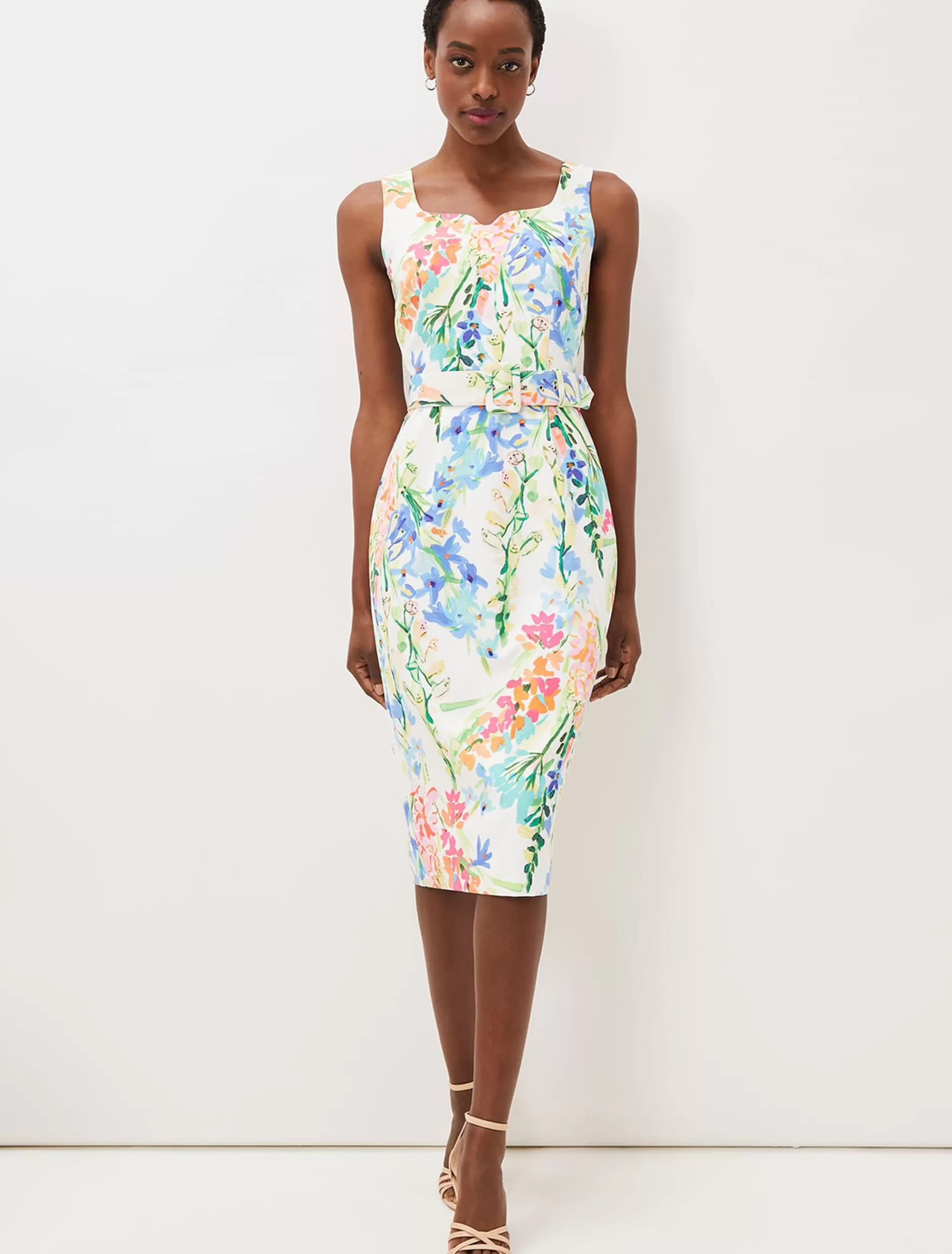 Phase Eight Serina Floral Midi Dress Ivory Multi Online