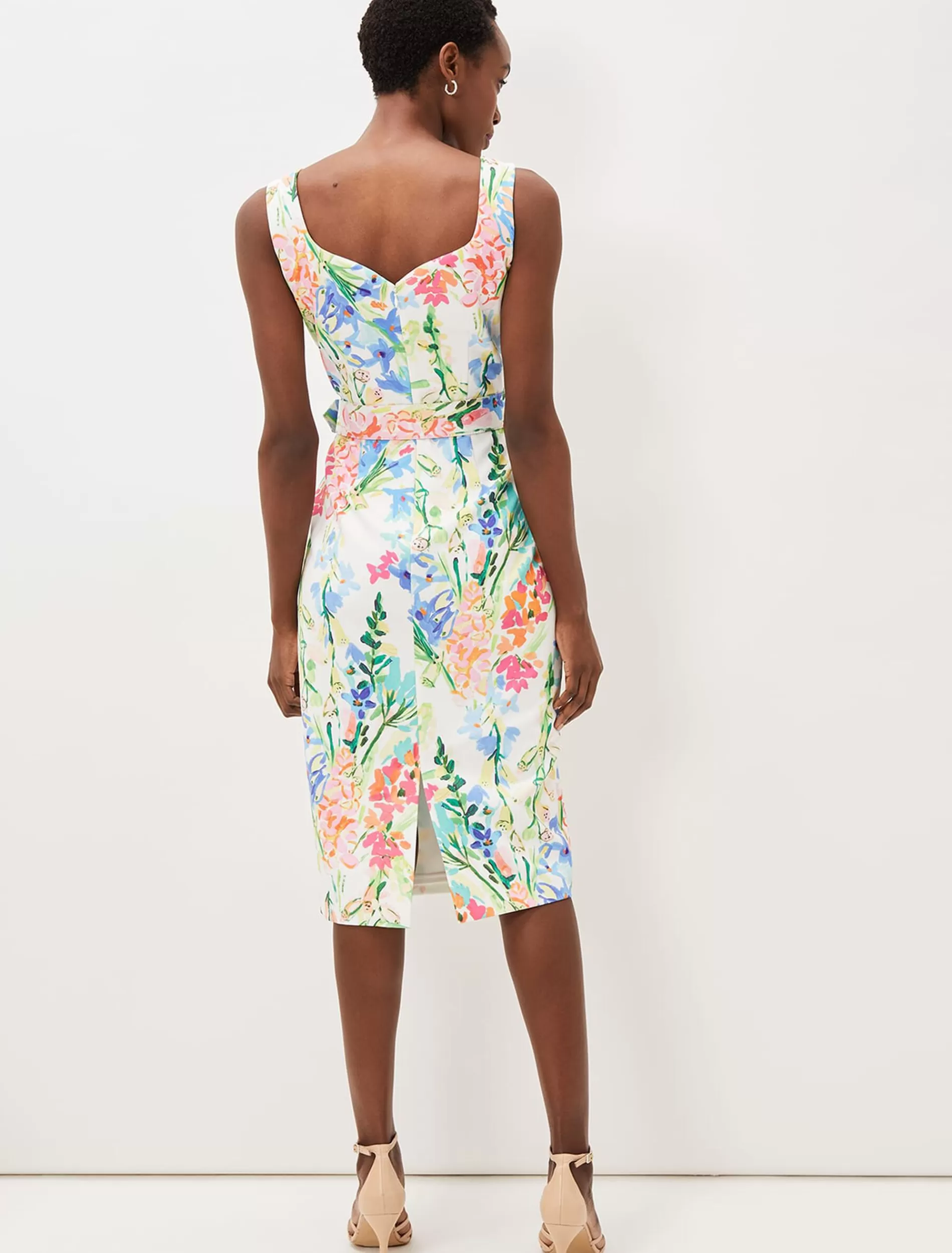 Phase Eight Serina Floral Midi Dress Ivory Multi Online
