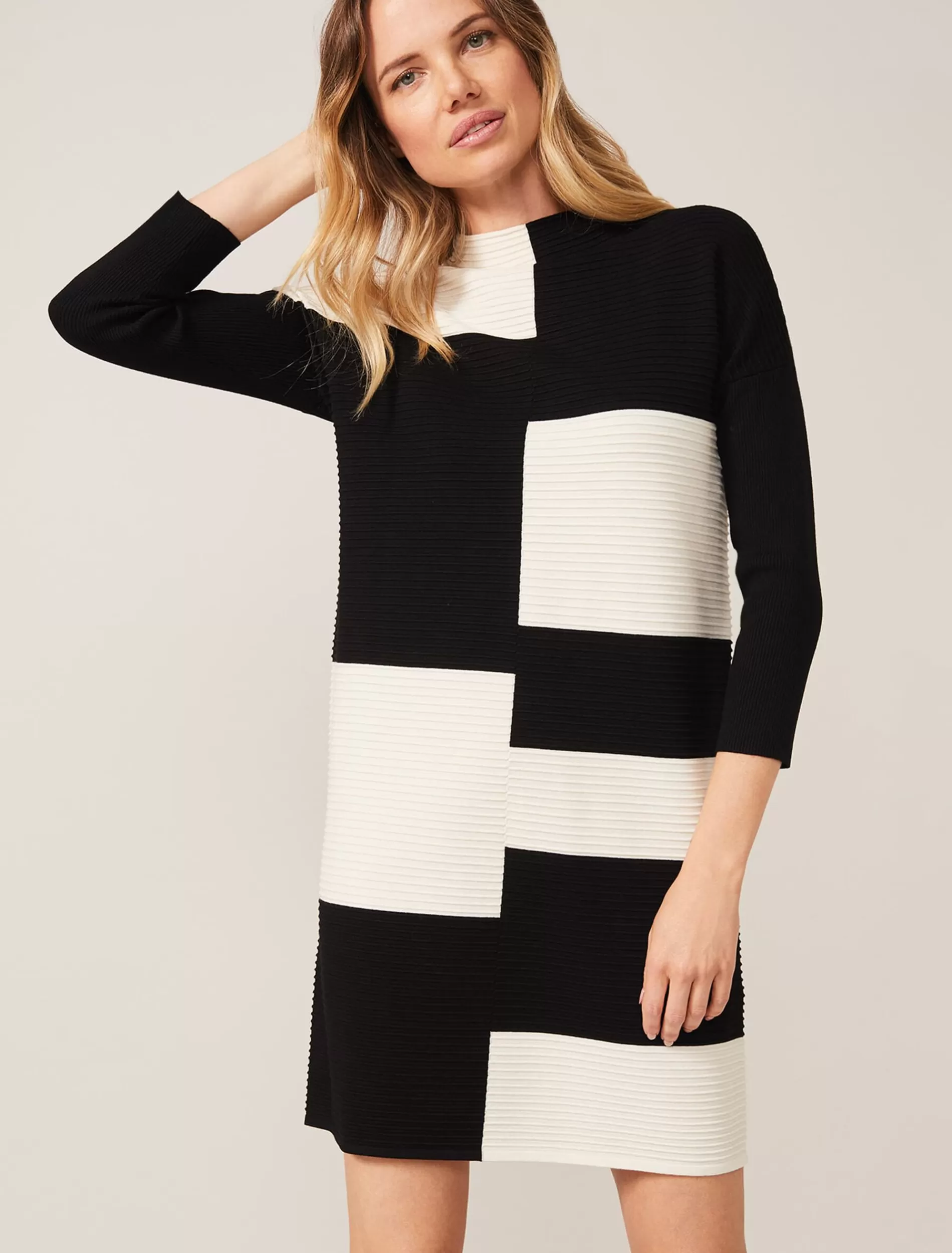 Phase Eight Severine Piano Block Dress Black/Ivory Online