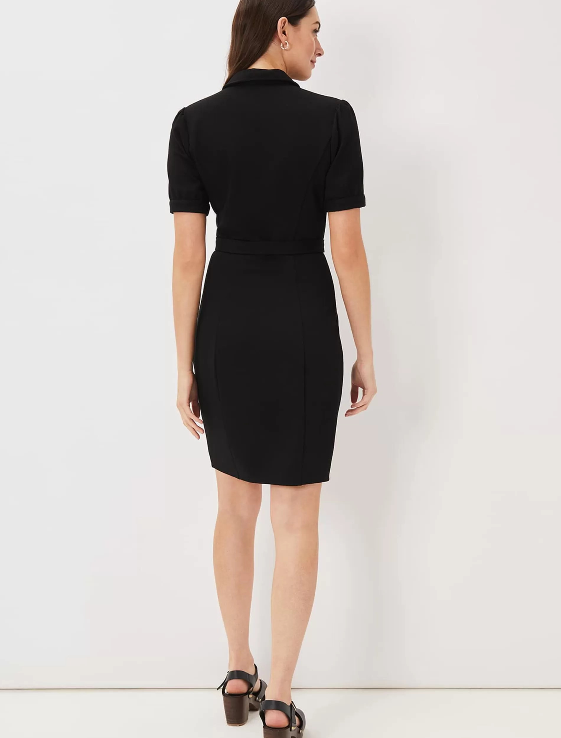 Phase Eight Shaden Zip Front Ponte Dress Black Flash Sale
