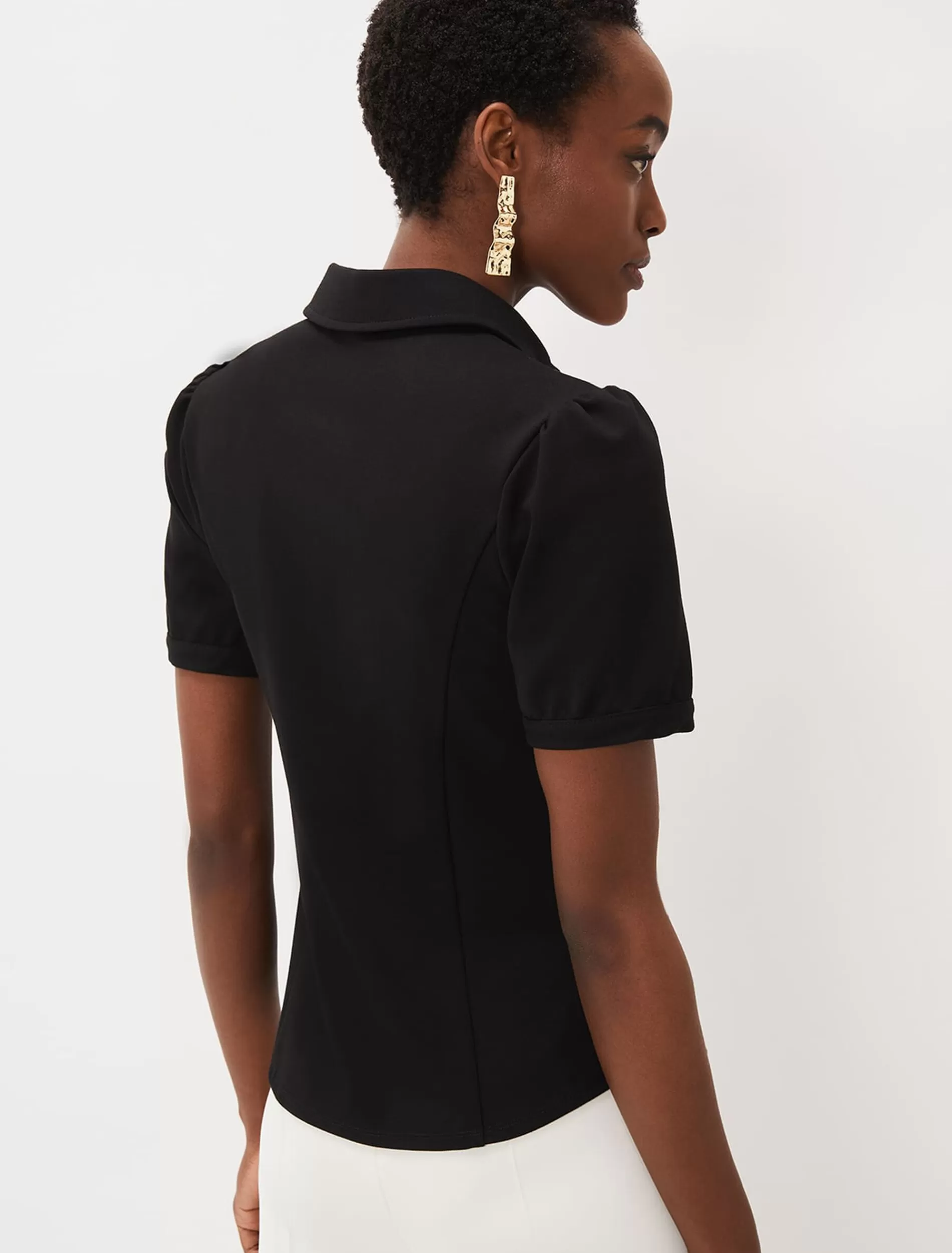 Phase Eight Shaden Zip Front Ponte Top Black Best Sale