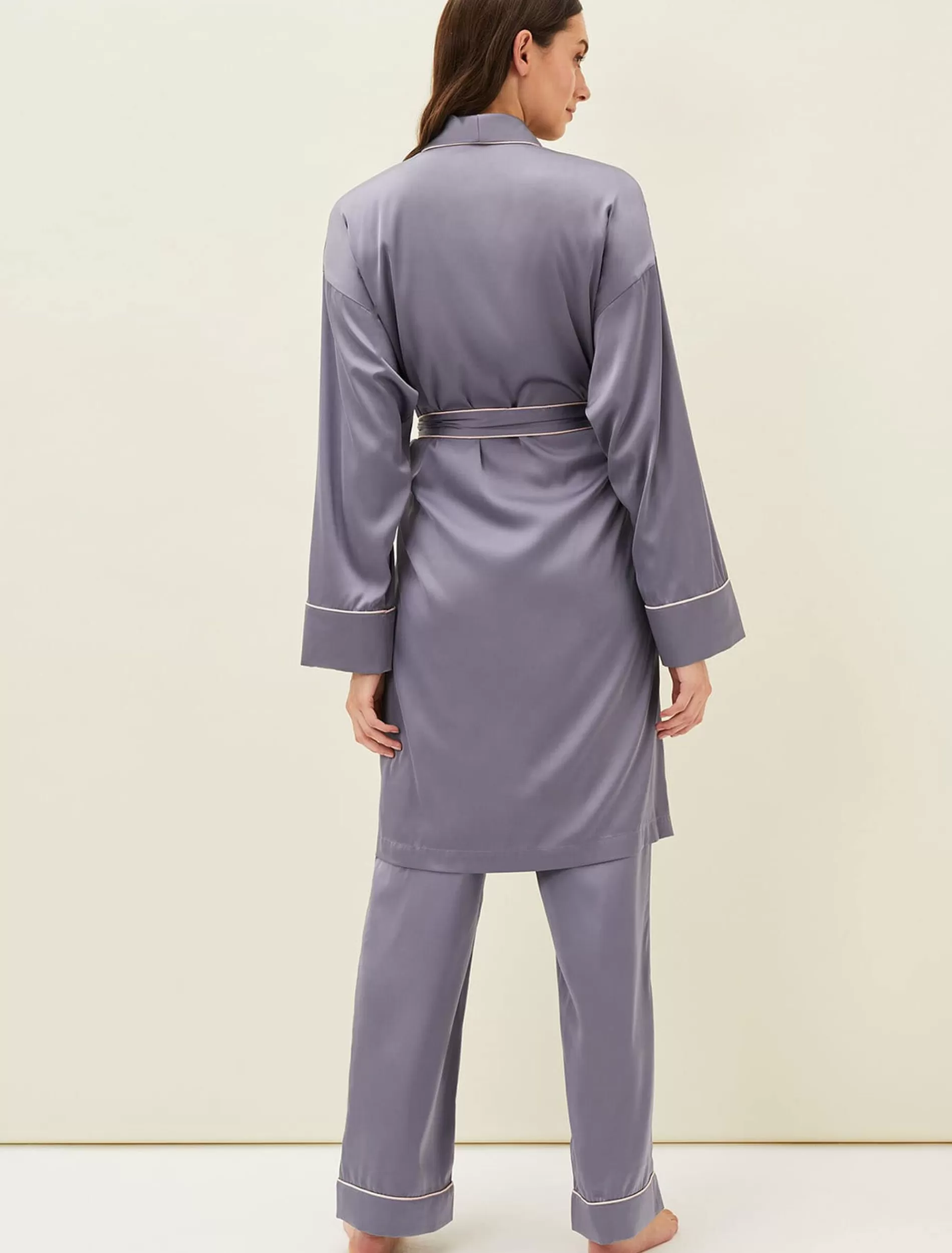 Phase Eight Shae Plain Robe Slate Clearance