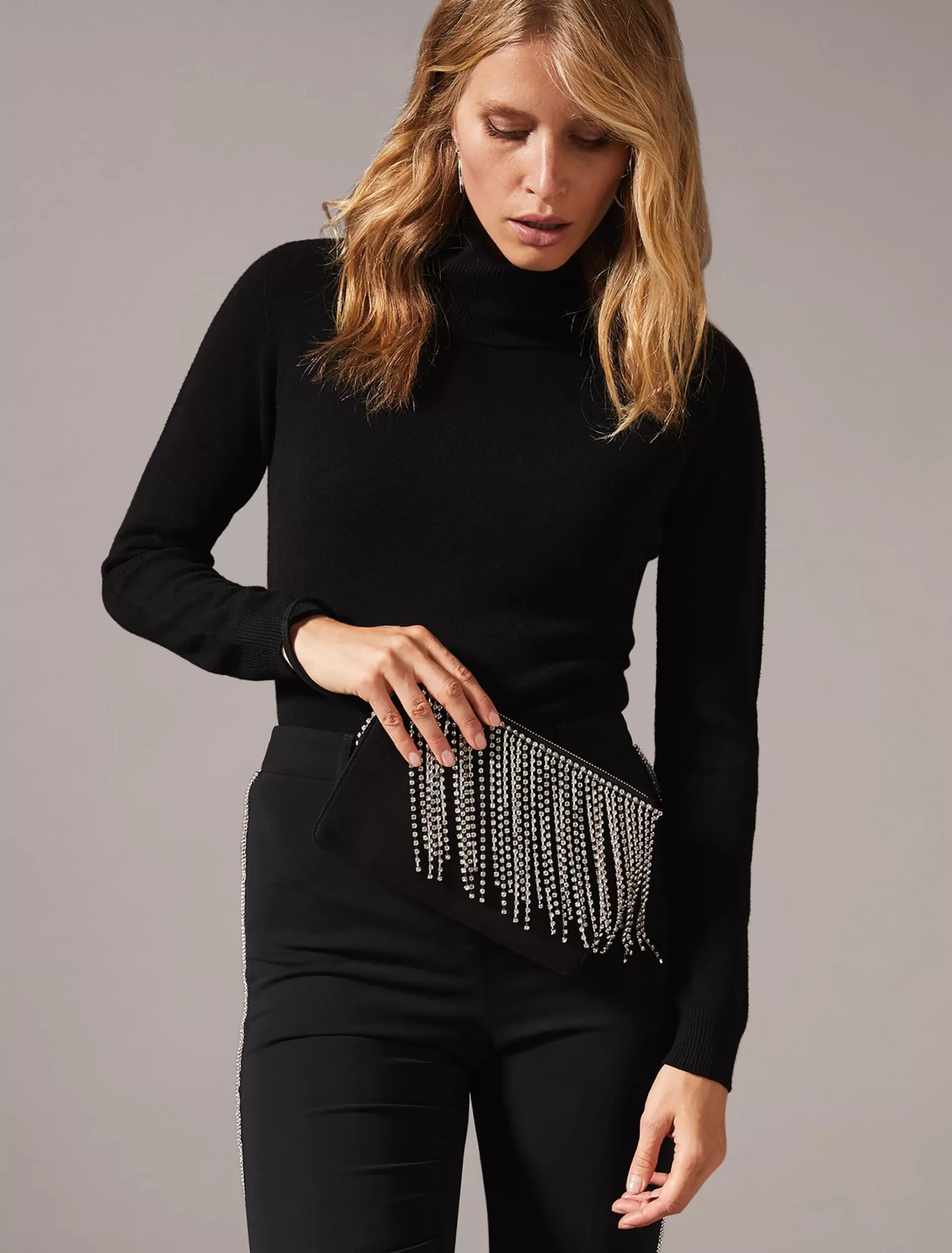 Phase Eight Shae Sparkle Tassel Clutch Bag Black Flash Sale