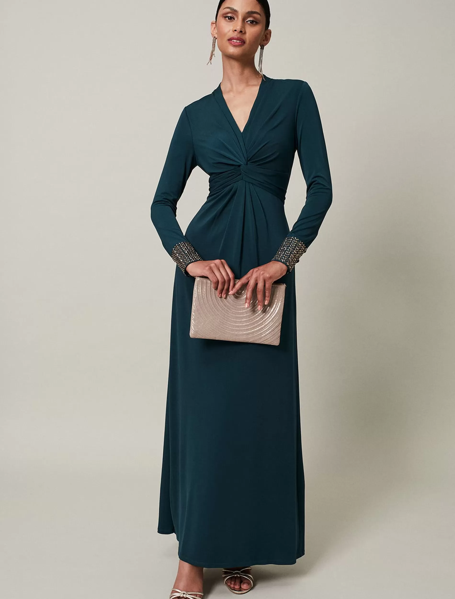 Phase Eight Shanelle Embellished Cuff Maxi Dress Peacock Green Shop