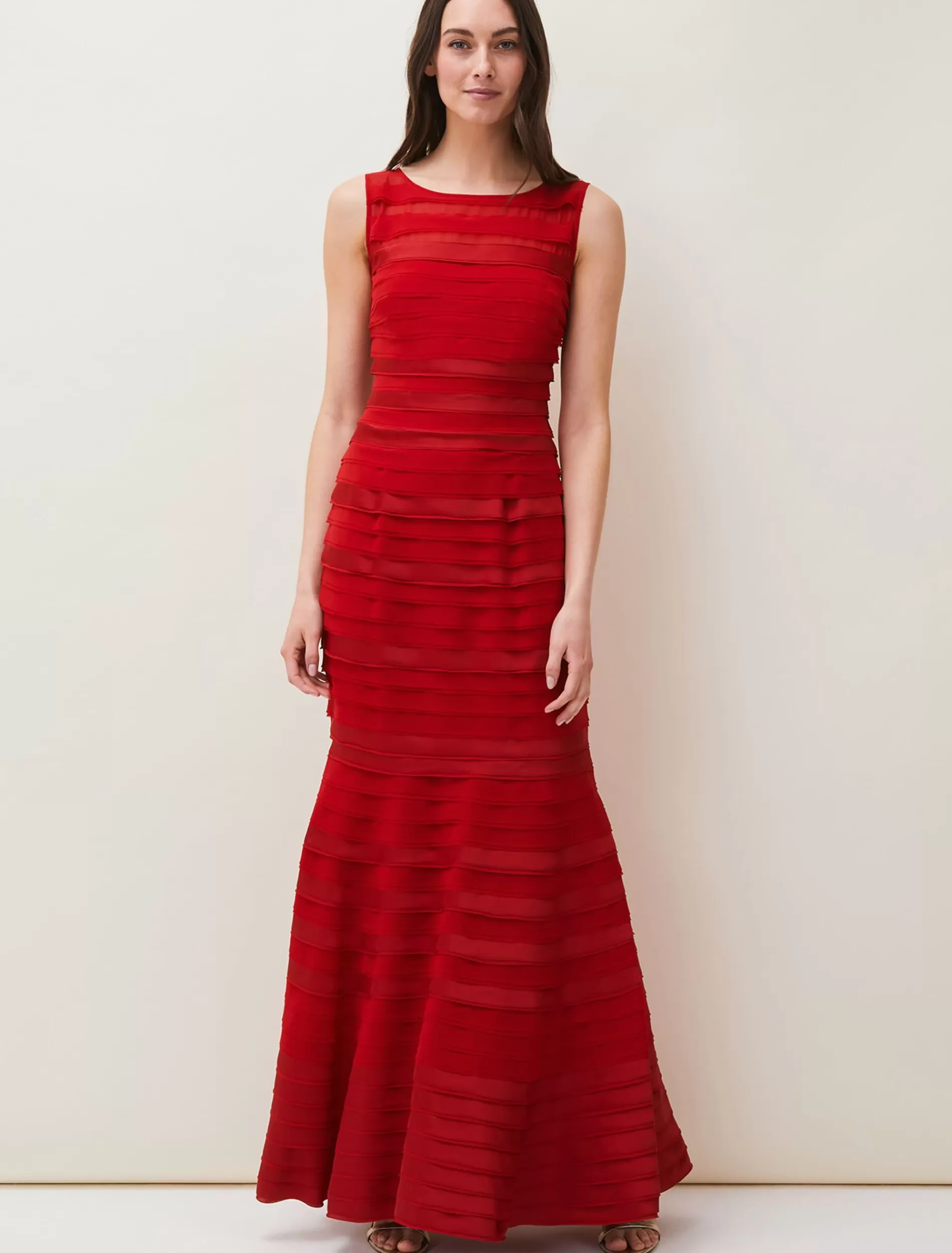 Phase Eight Shannon Layered Dress Scarlet Cheap
