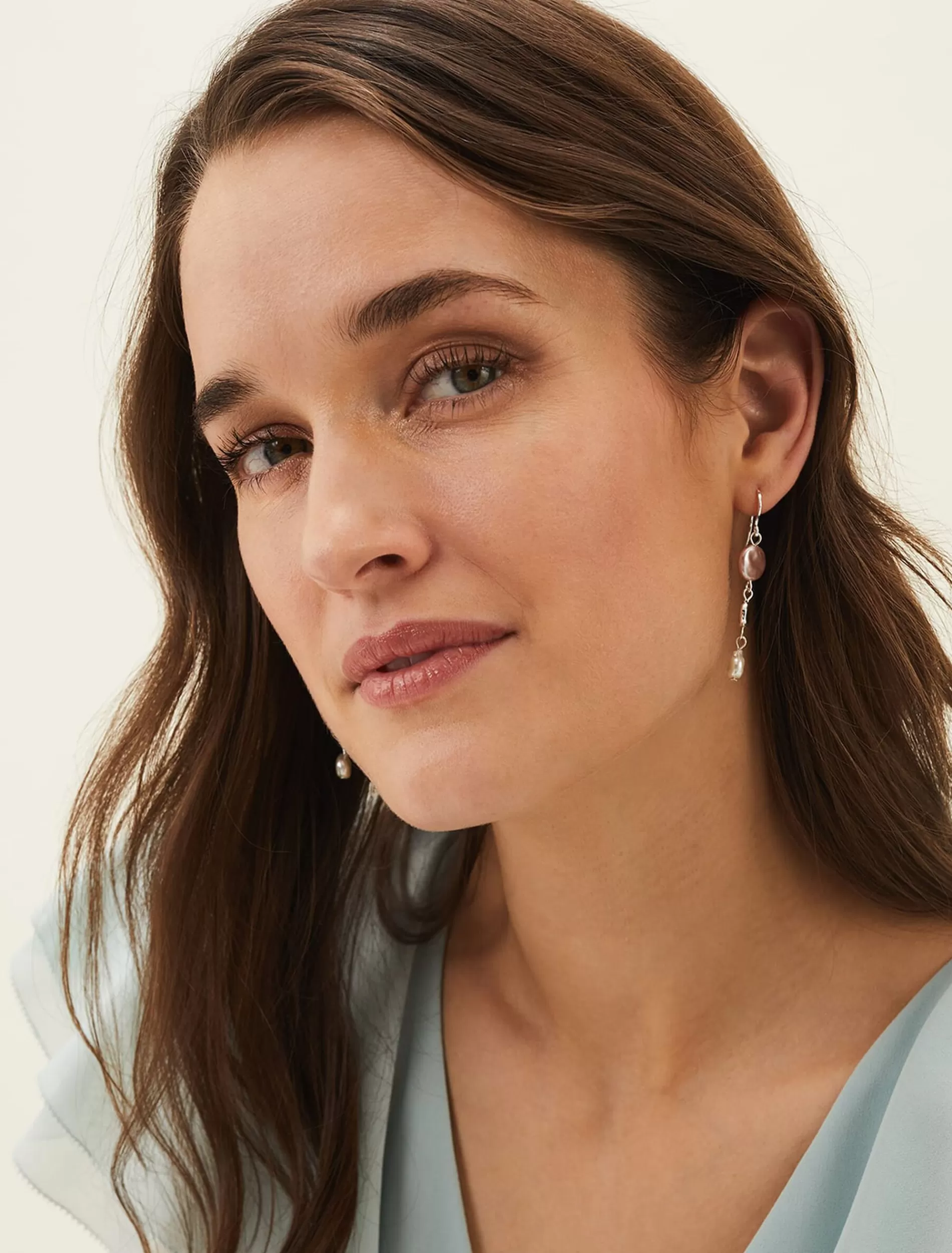 Phase Eight Sharen Mixed Pearl Earrings Silver Best